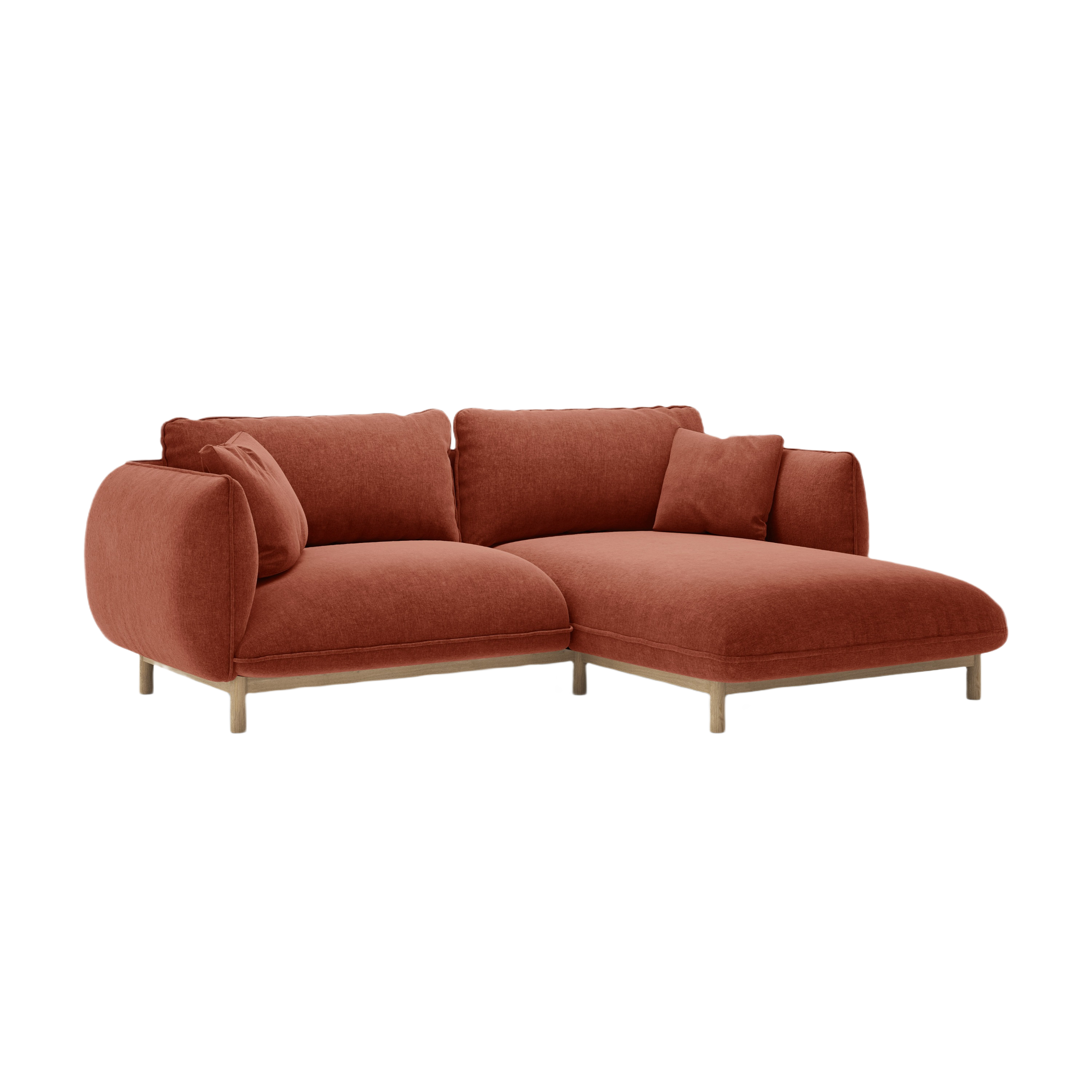 Right-hand corner sofa ADA in chestnut chenille