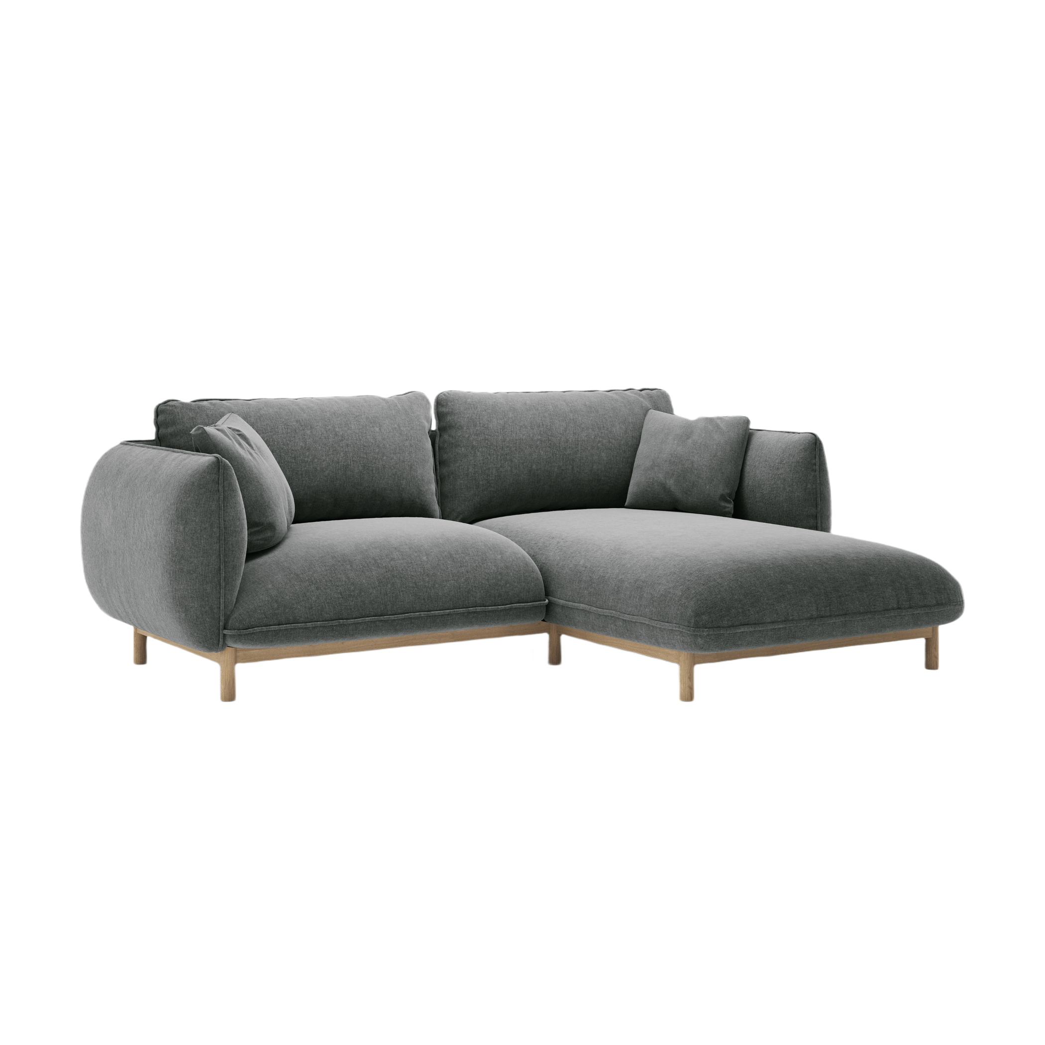 Right-hand corner sofa ADA dark gray chenille