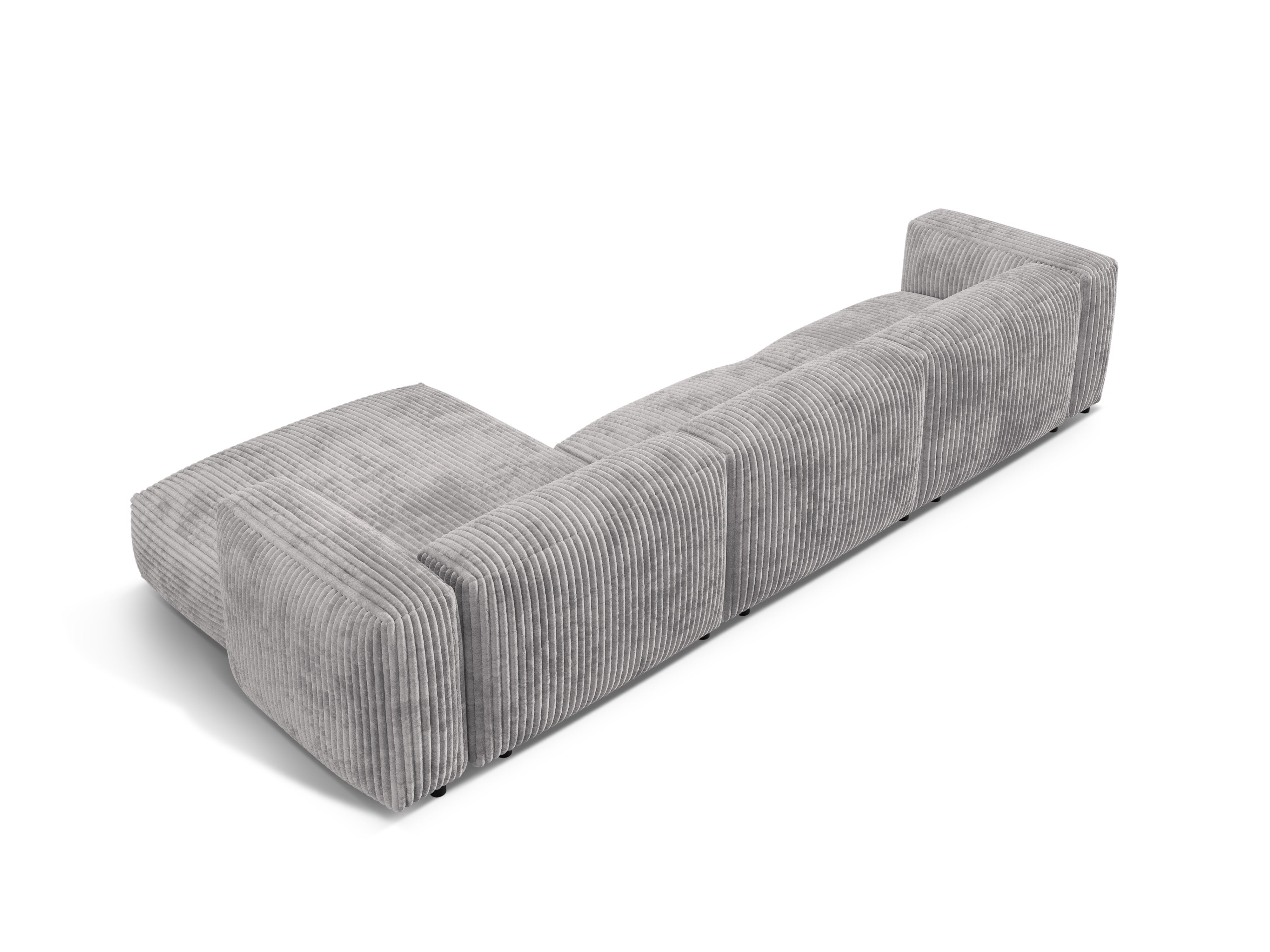 Right-handed 3-person corner Martin light gray corduroy