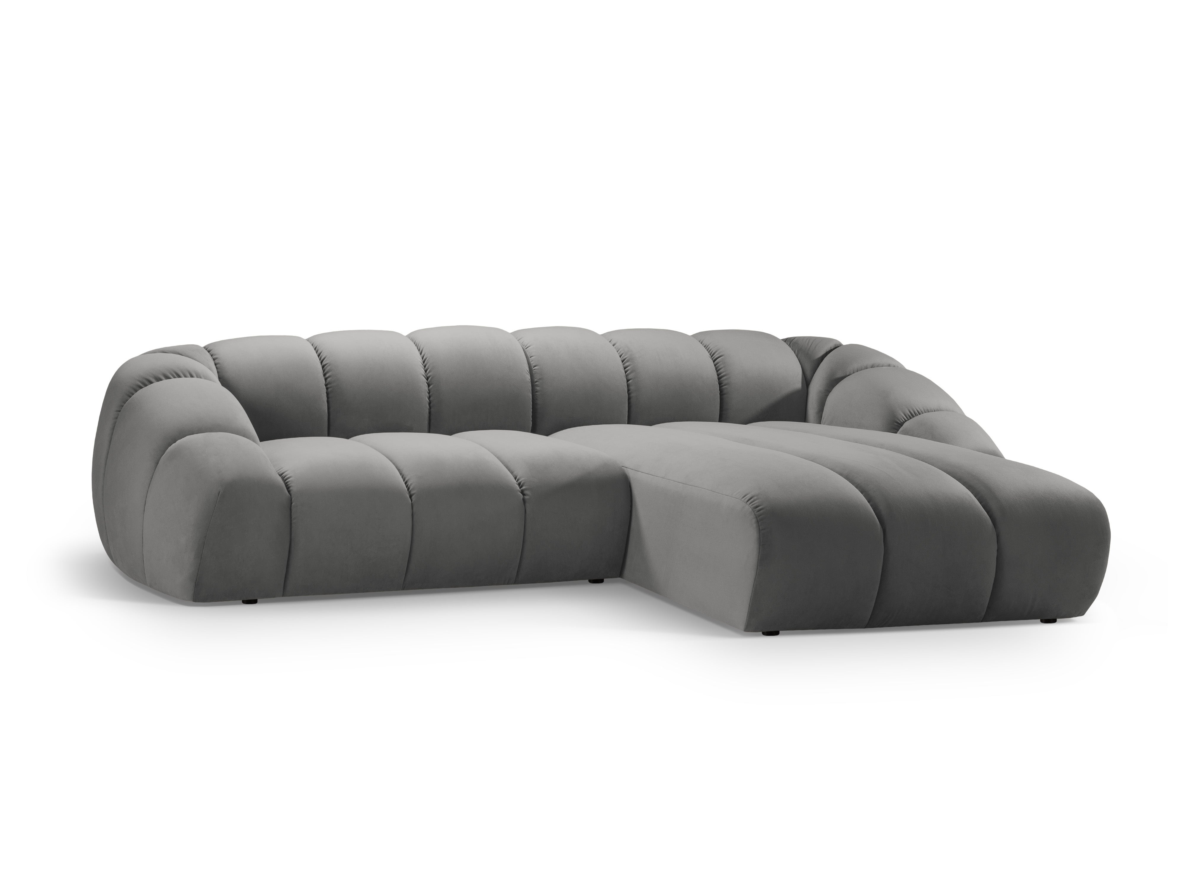 Velvet Right Corner Sofa, "Diana", 4 Sitze, Grau, 334x182x72
In Europa gemacht