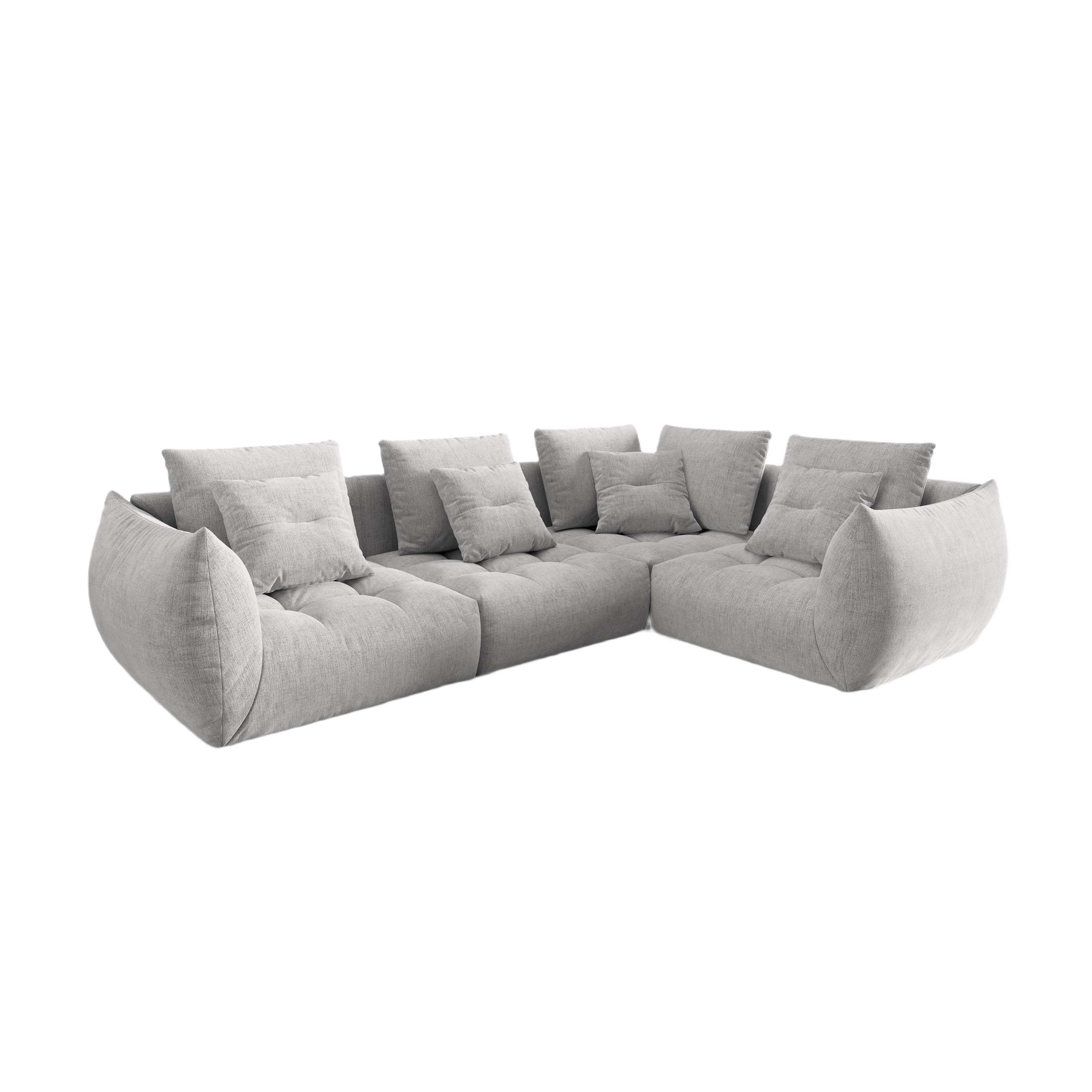 Modular Right Corner Sofa, "Bloom", 3 Seats, Silver, 316x216x95
Made in Europe