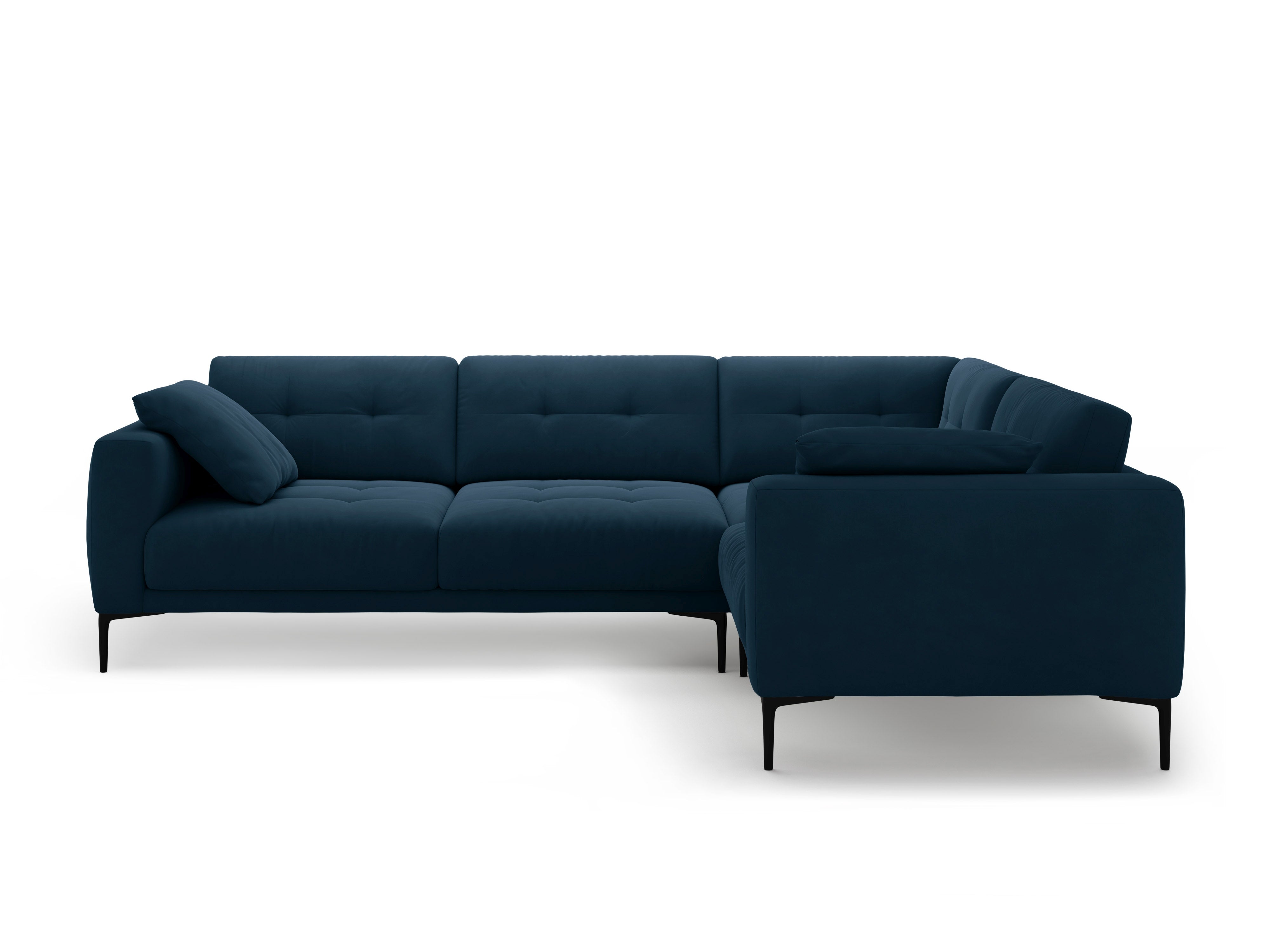 Right-facing L-shaped velvet corner sofa BEMY royal blue