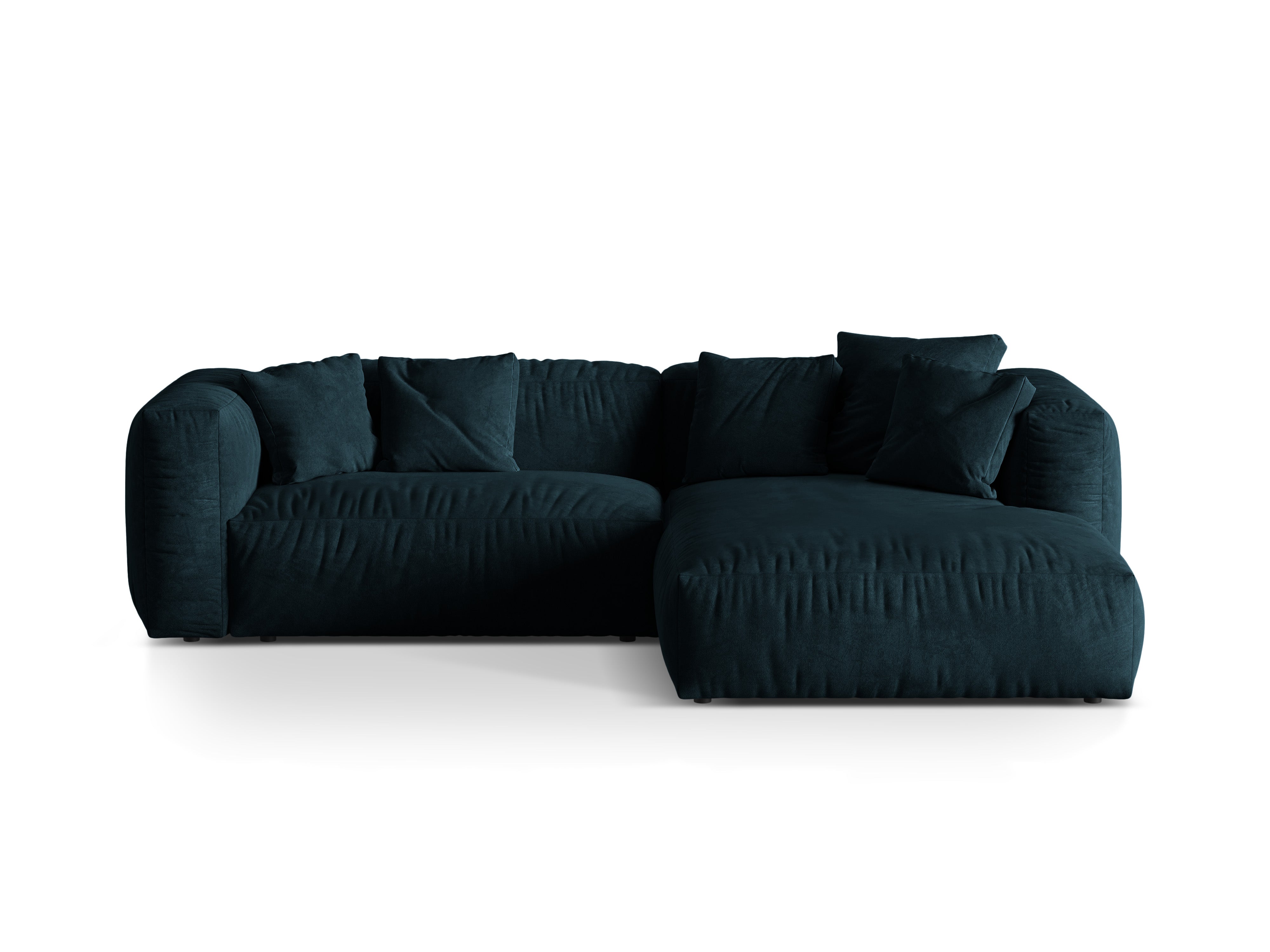 Rechte Velvet-Ecke 2-Personen Martin Navy Blue Benzin