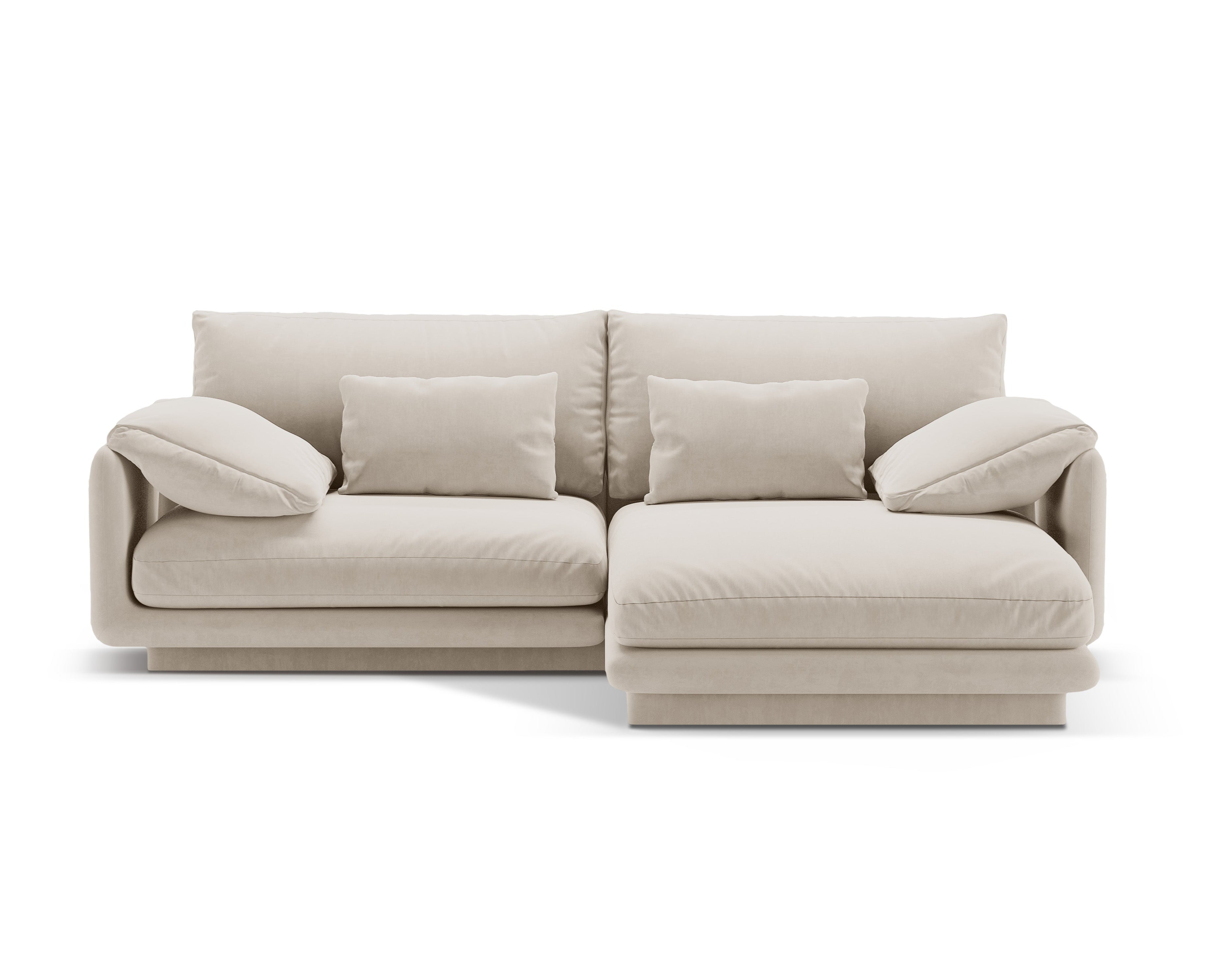 Torino ecru velvet velvet 3-person right-sided