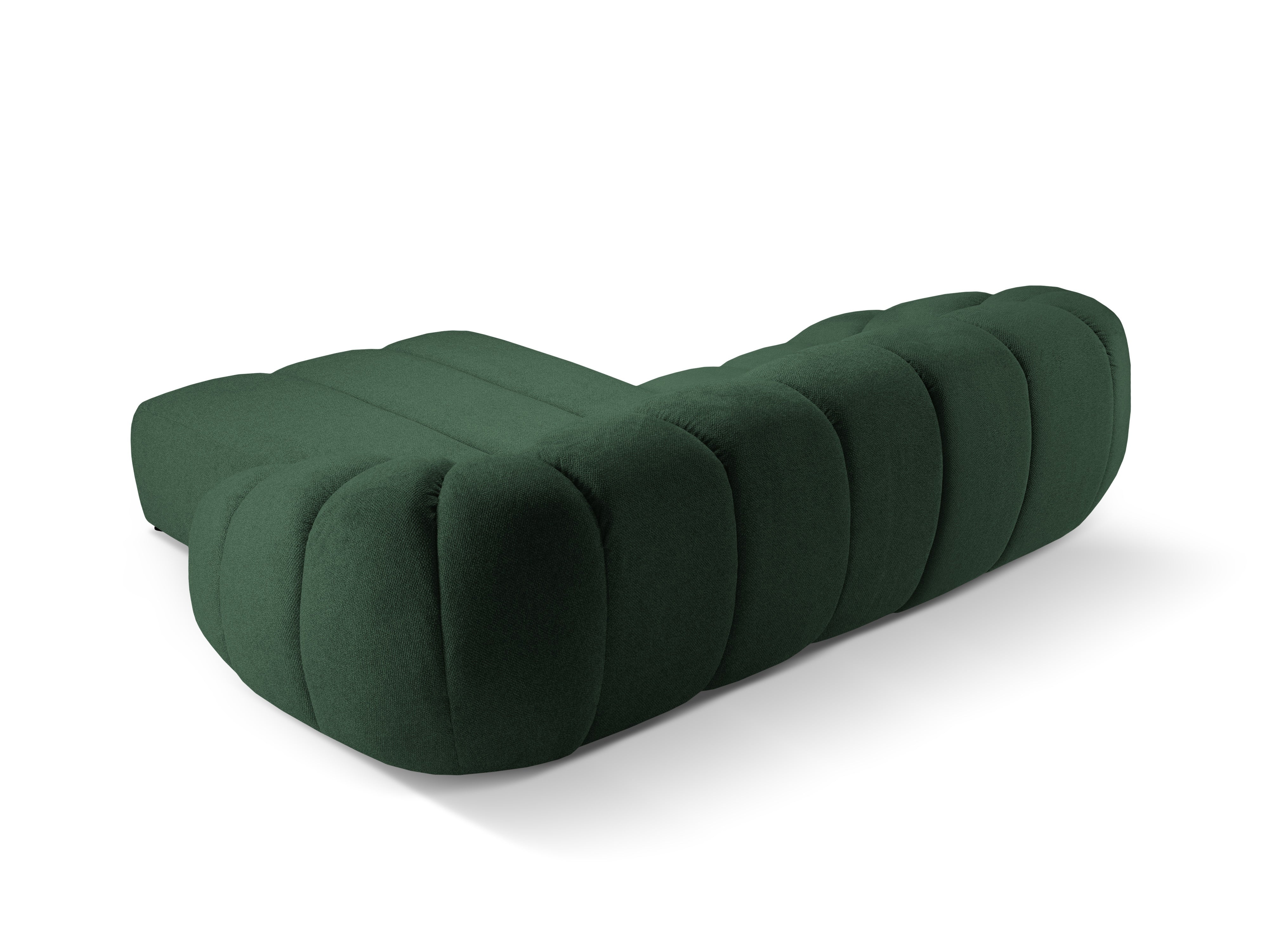 Dreisitzer-Ecksofa rechts DIANA dunkelgrüner Chenille