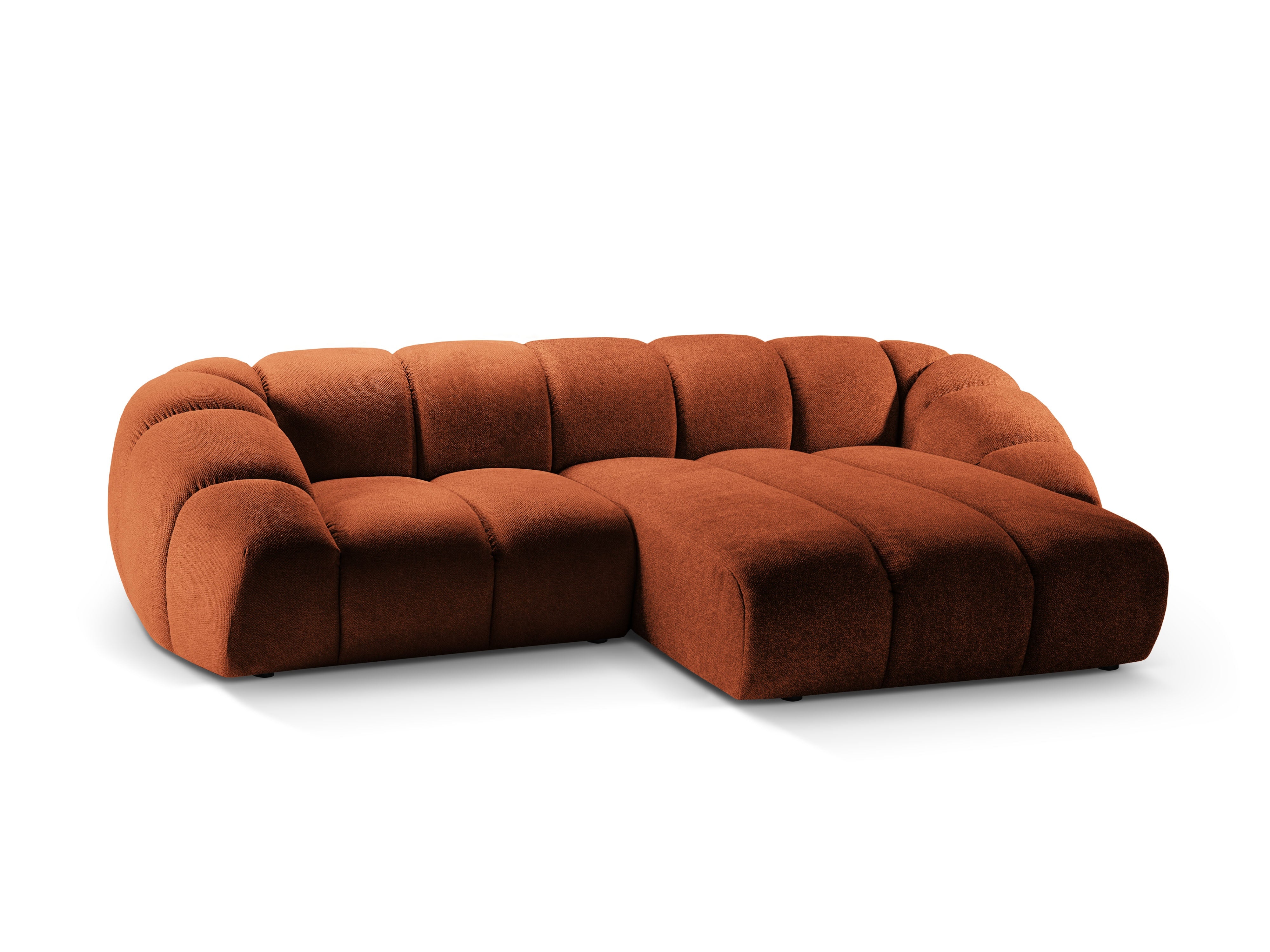 3-seater right-facing corner sofa DIANA terracotta chenille