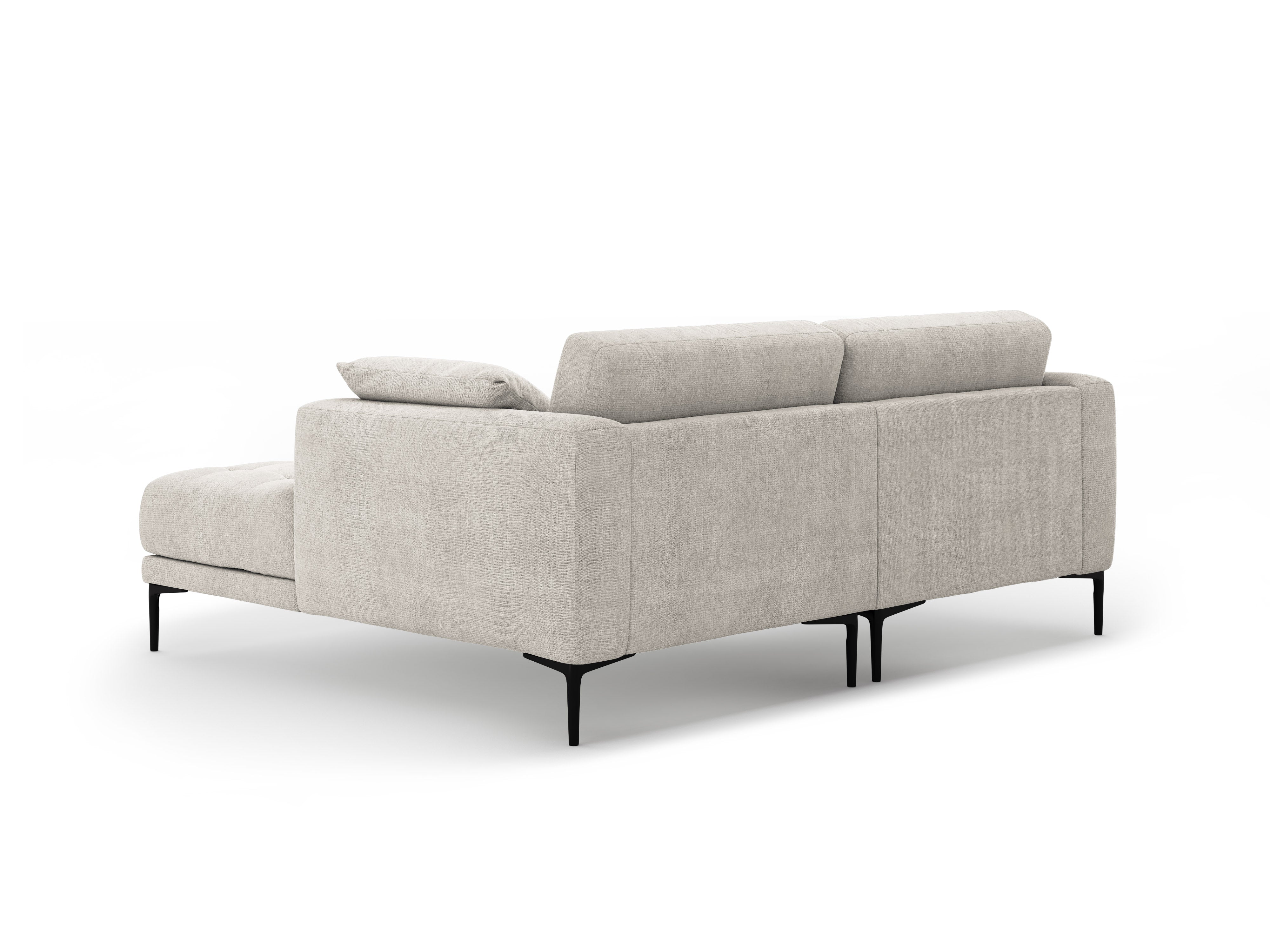 Right-facing corner sofa BEMY beige chenille