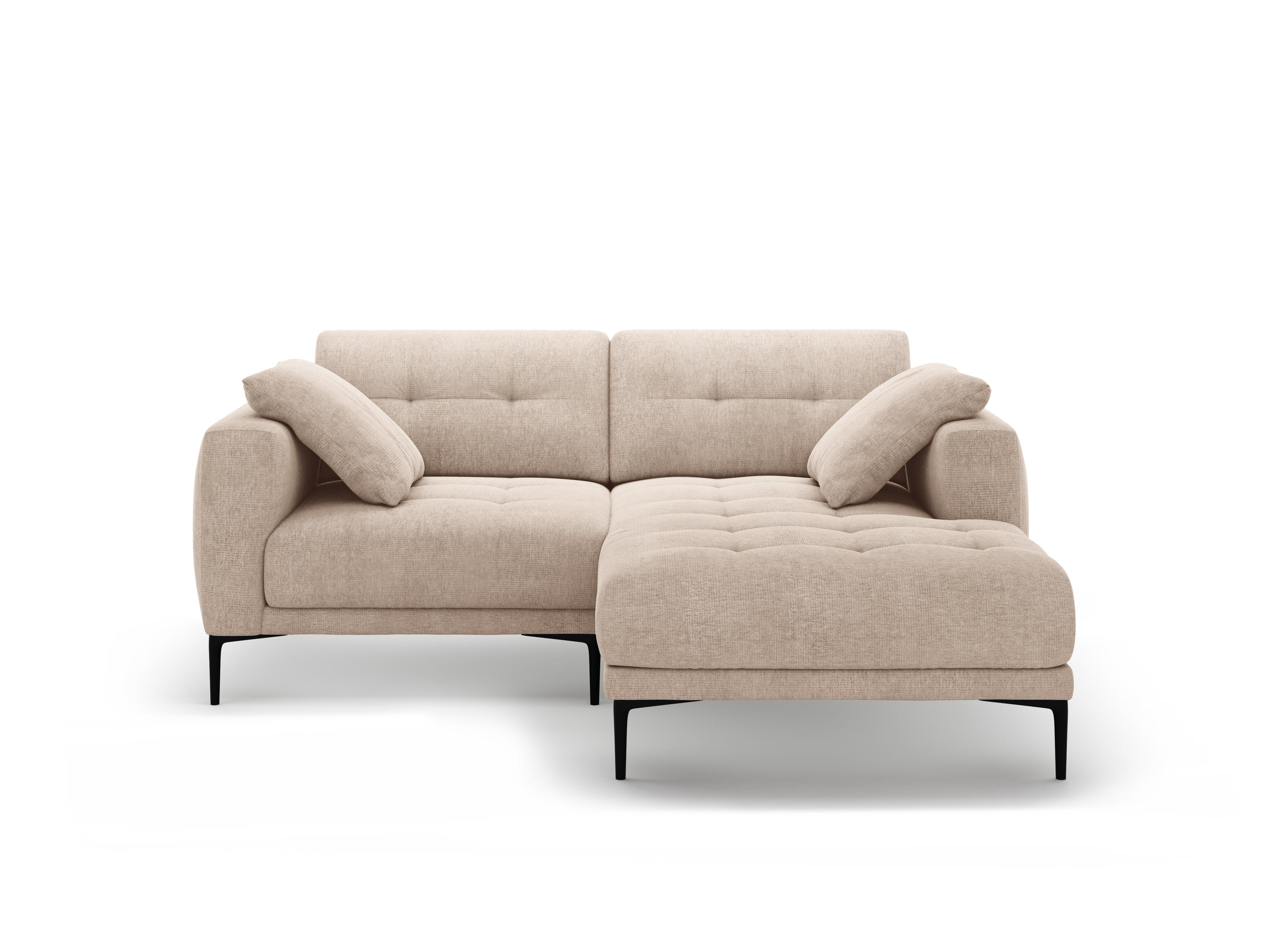 Right-facing corner sofa BEMY sandy chenille