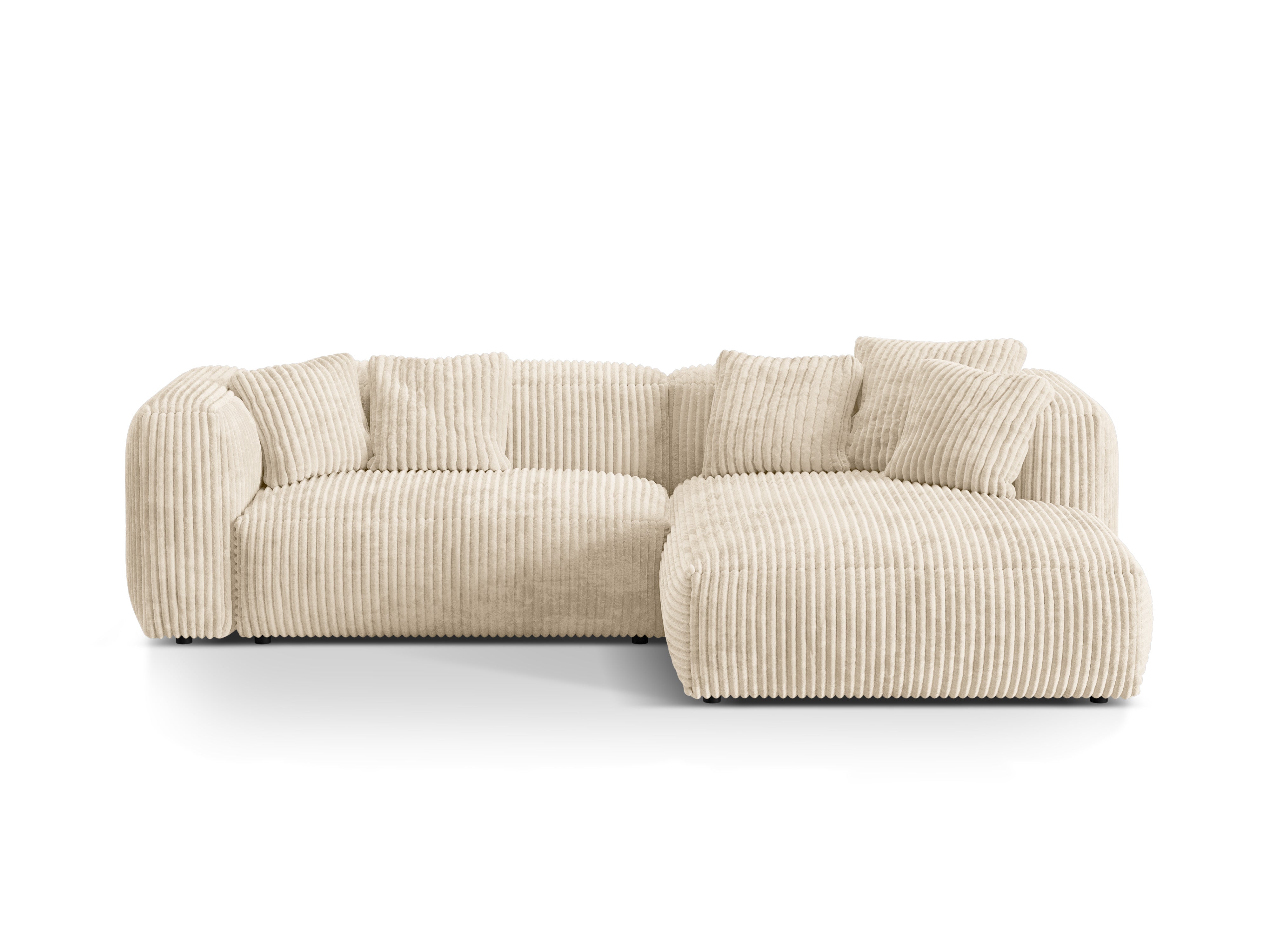 Right-sided corner of 2-person Martin light beige corduroy