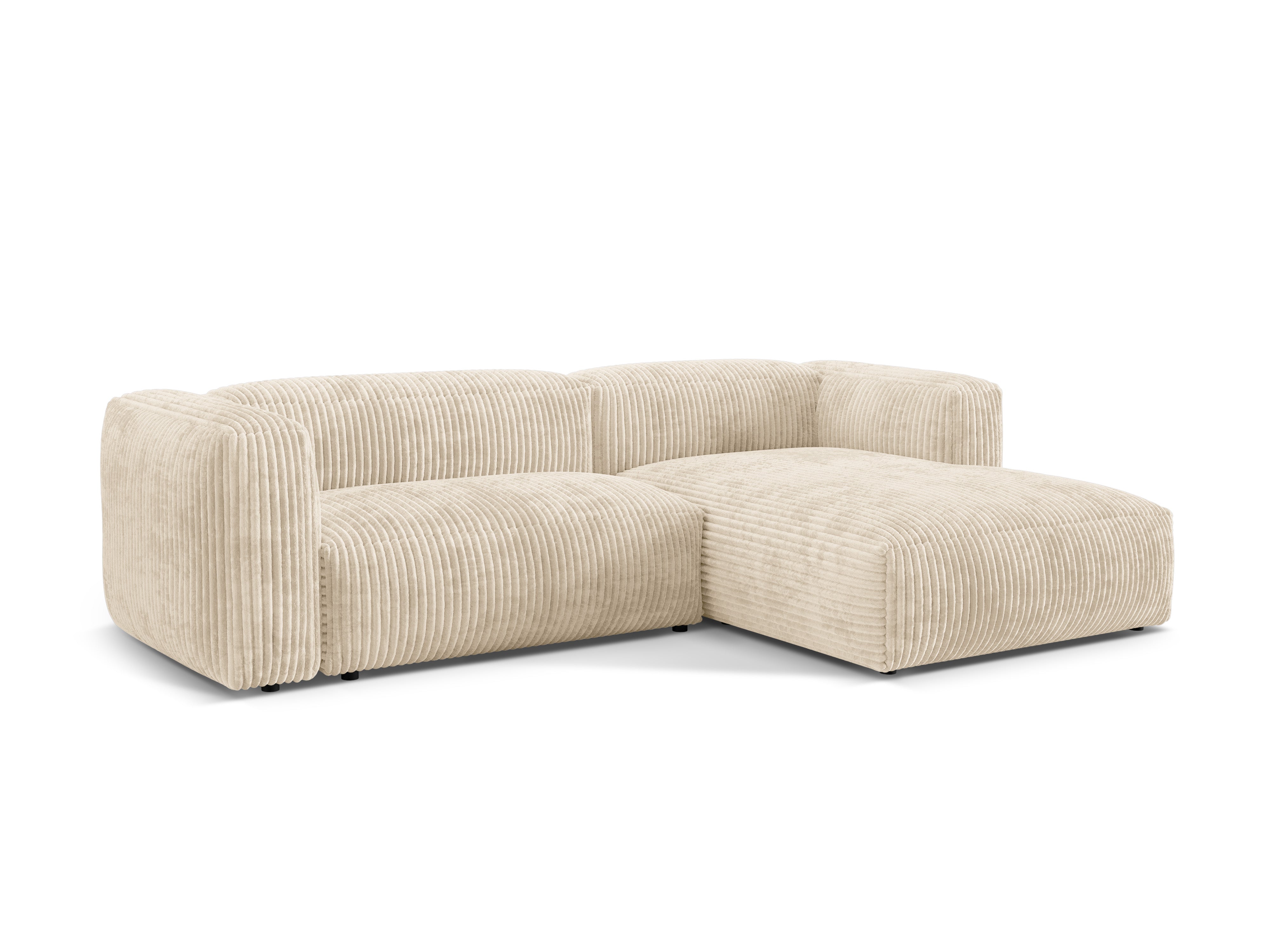 Right-sided corner of 2-person Martin light beige corduroy