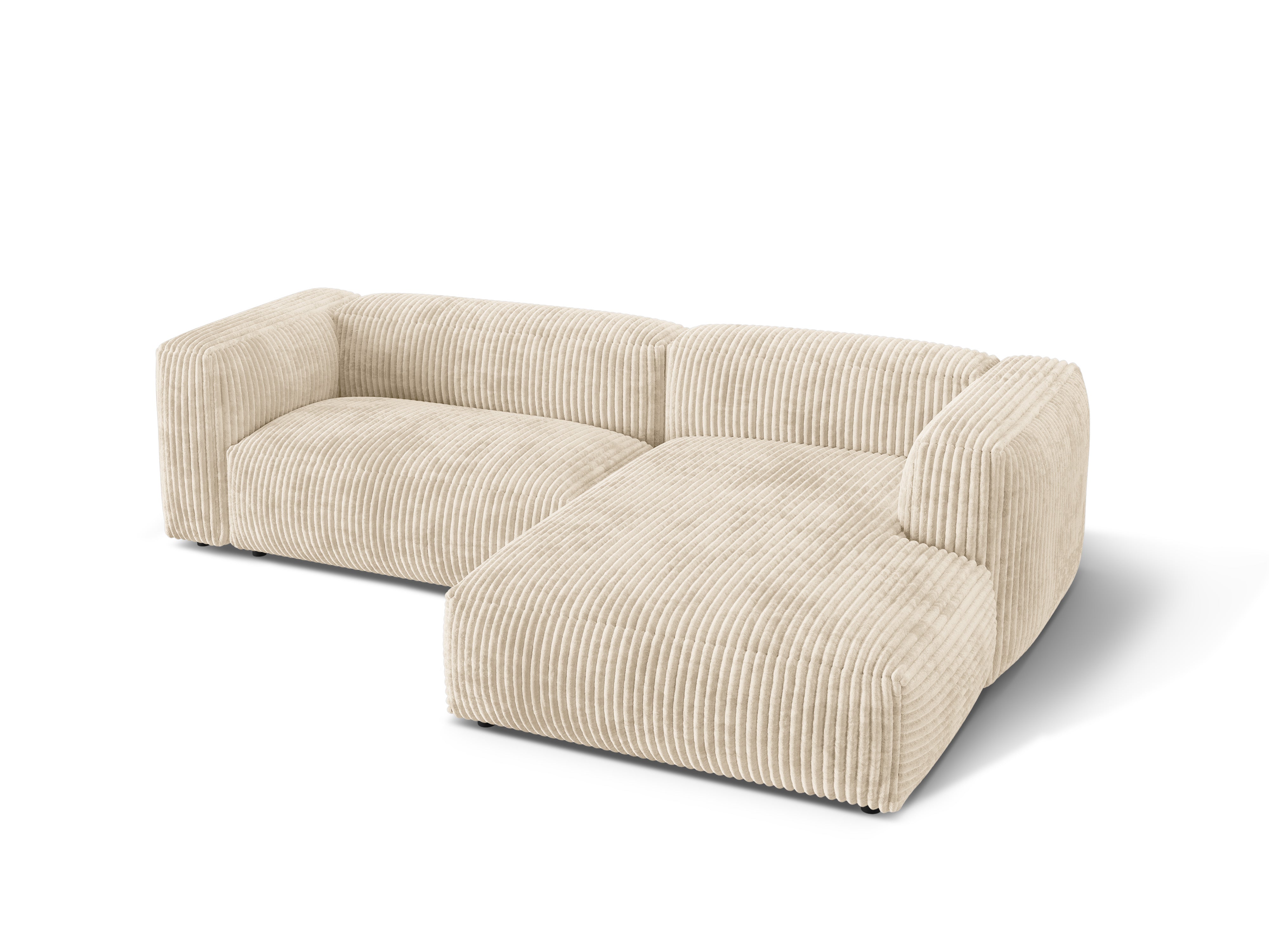 Right-sided corner of 2-person Martin light beige corduroy