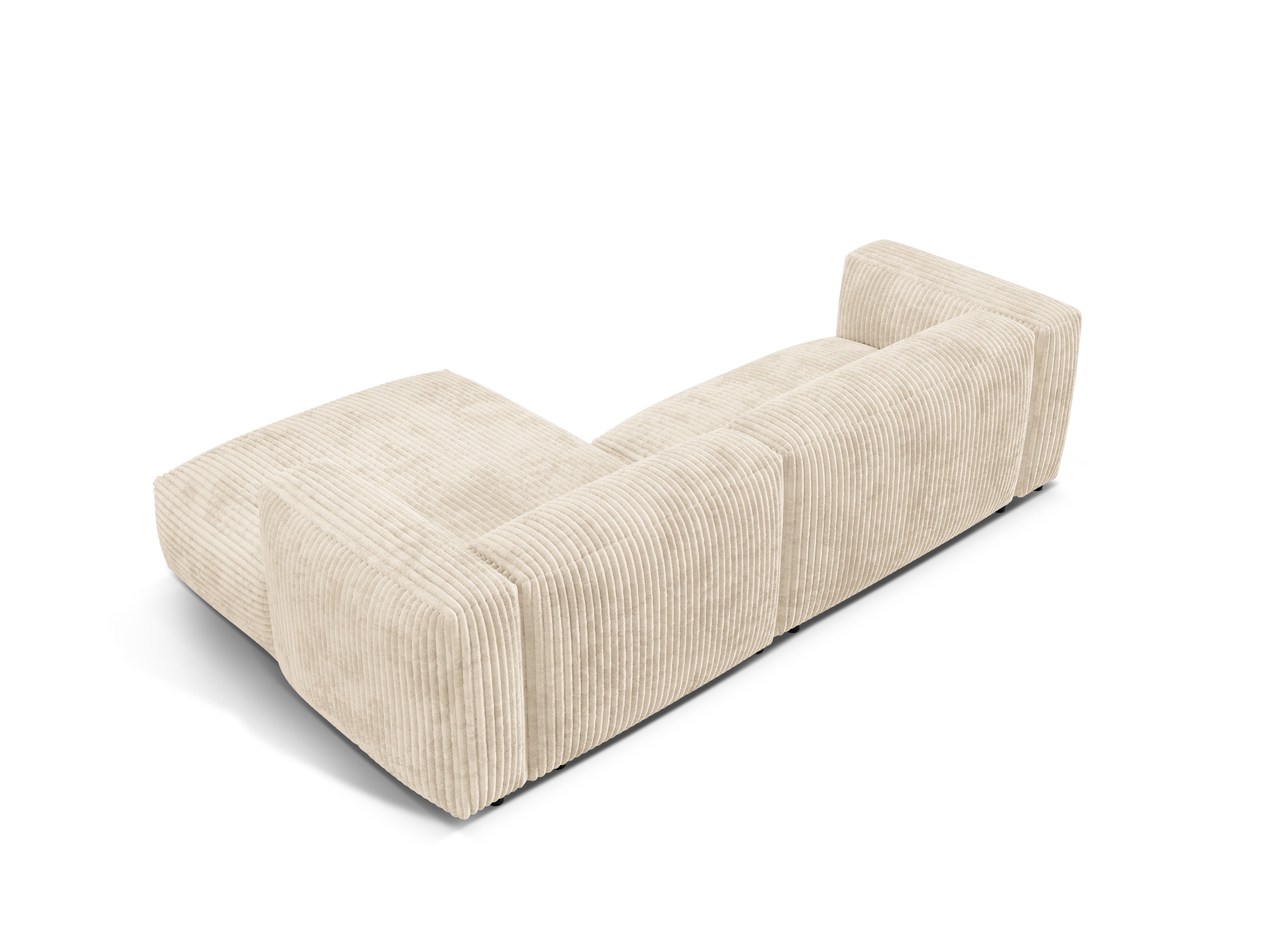 Right-sided corner of 2-person Martin light beige corduroy