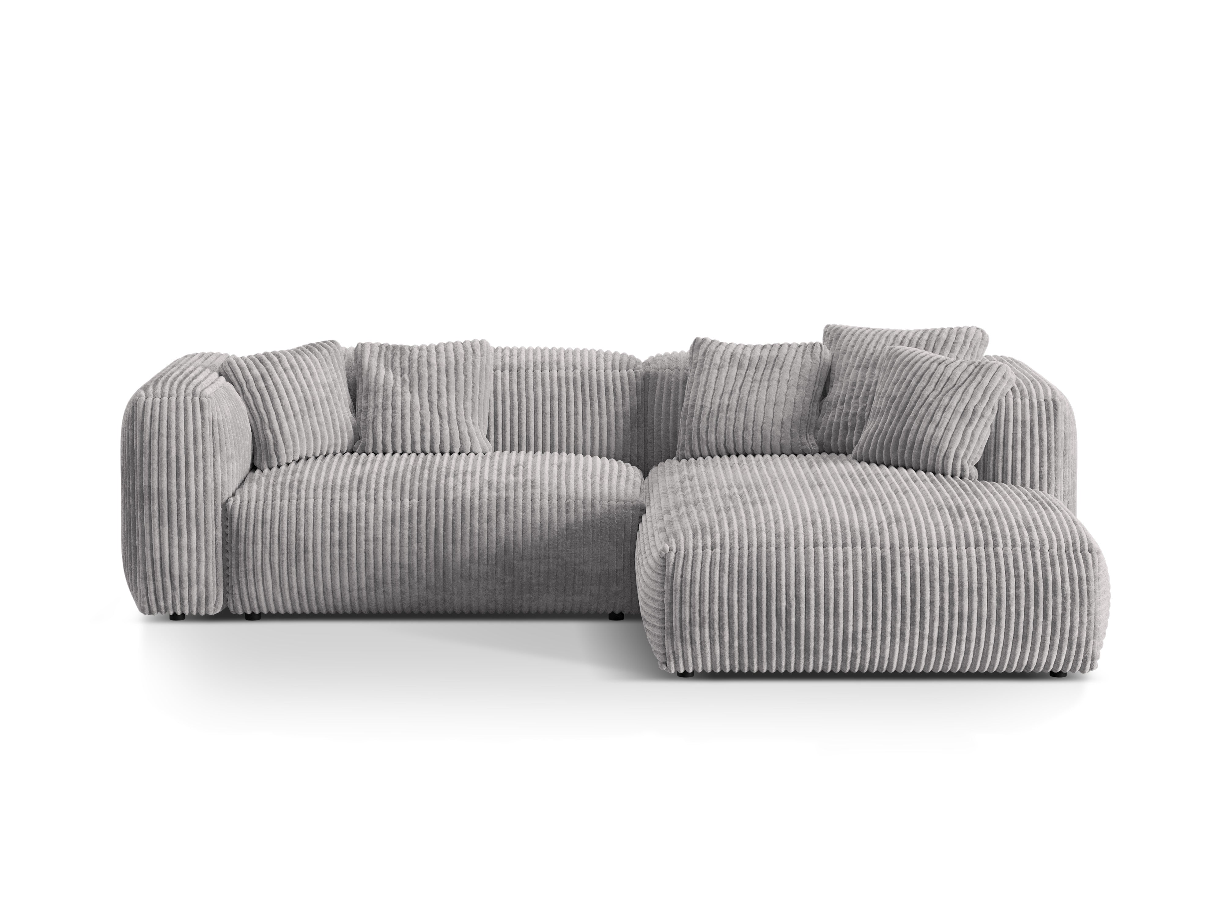 Right-sided corner of 2-person Martin light gray corduroy
