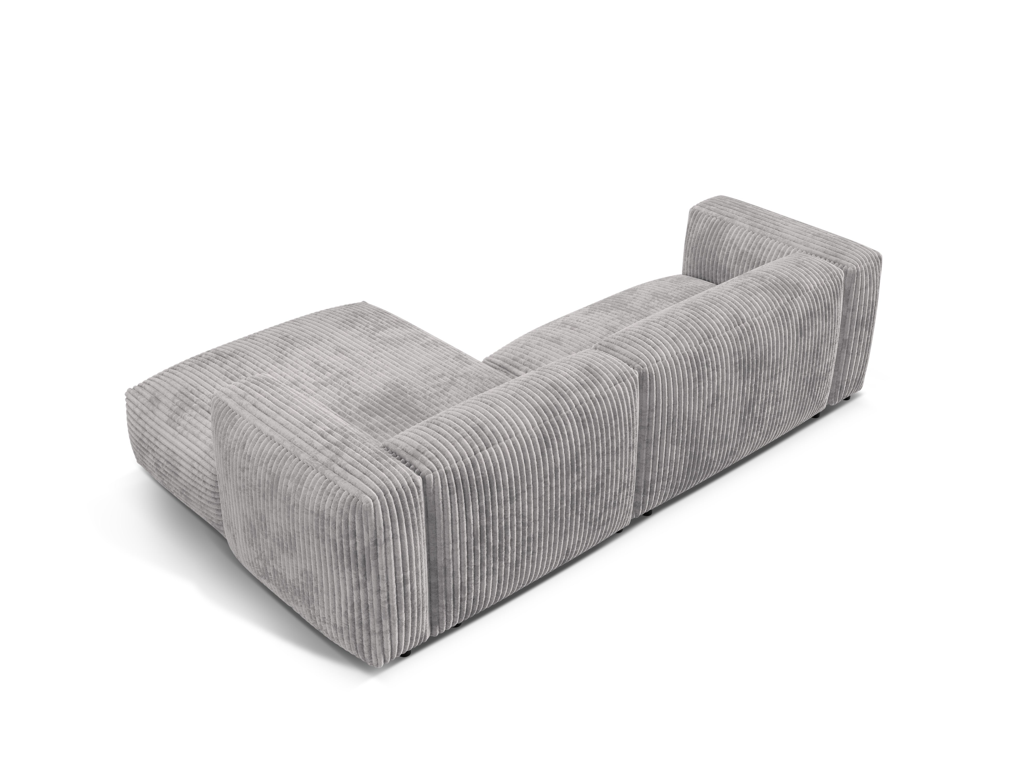 Right-sided corner of 2-person Martin light gray corduroy