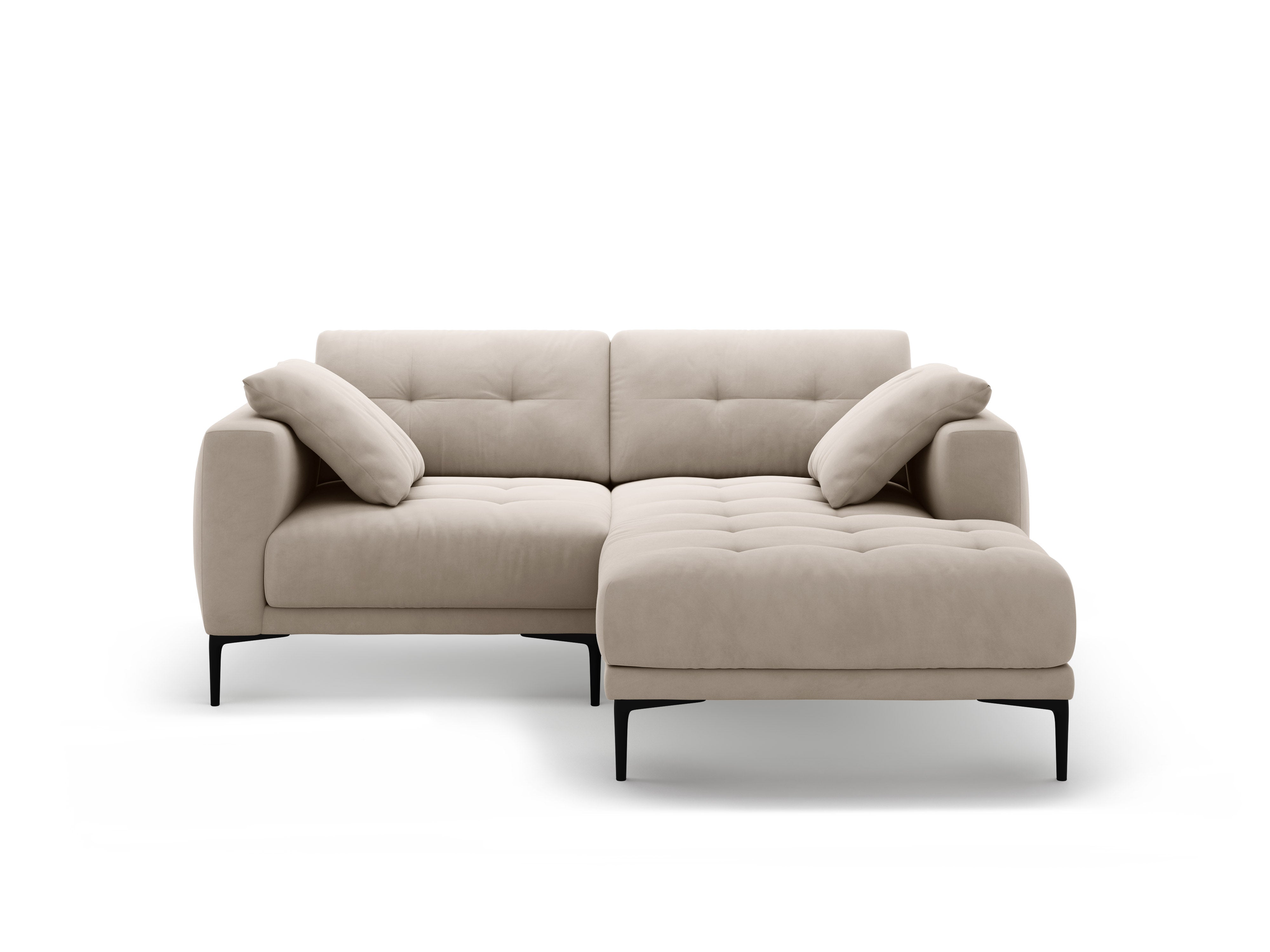 Right-facing velvet corner sofa BEMY beige
