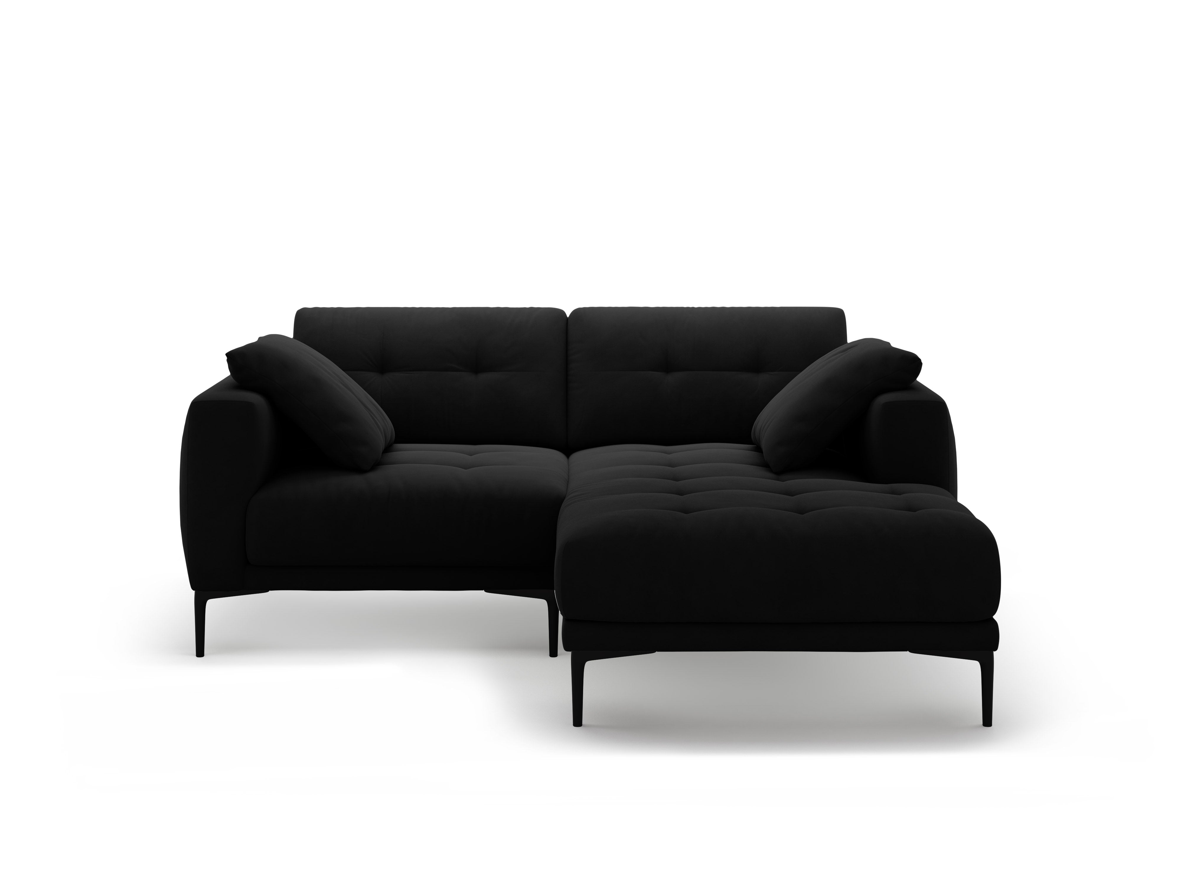 Right-facing velvet corner sofa BEMY black
