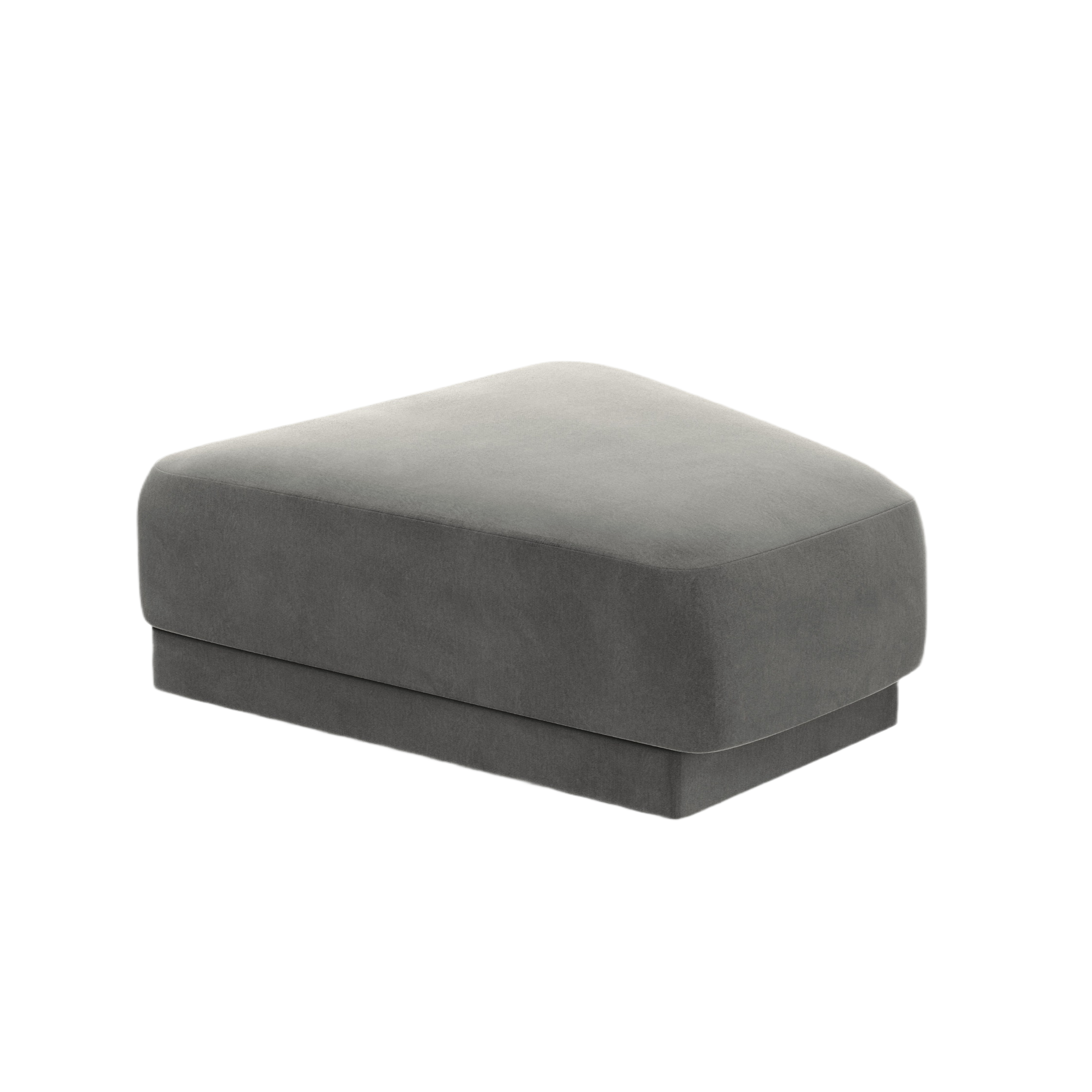 Velvet Pouf MILEY Light Gray