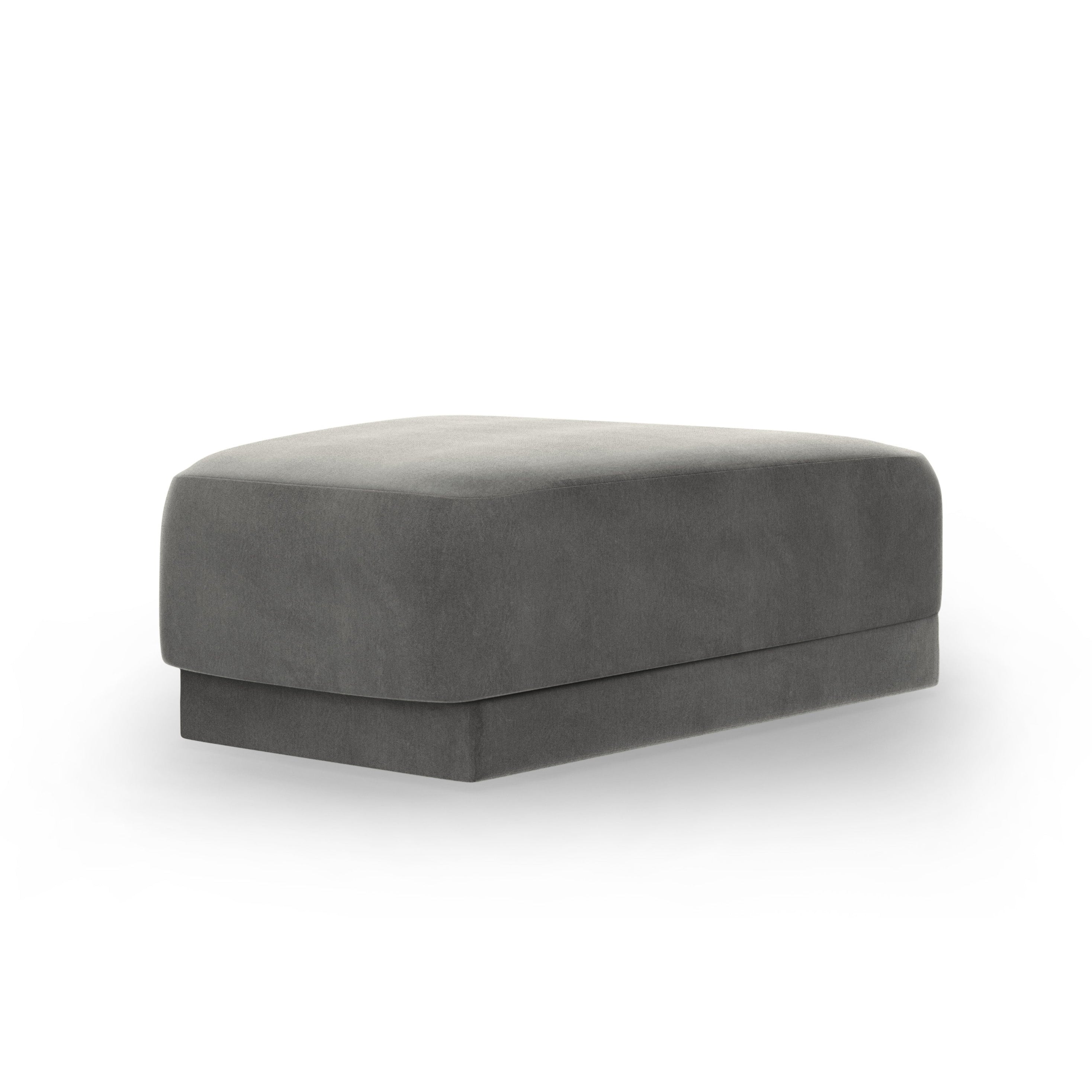 Velvet Pouf MILEY Light Gray