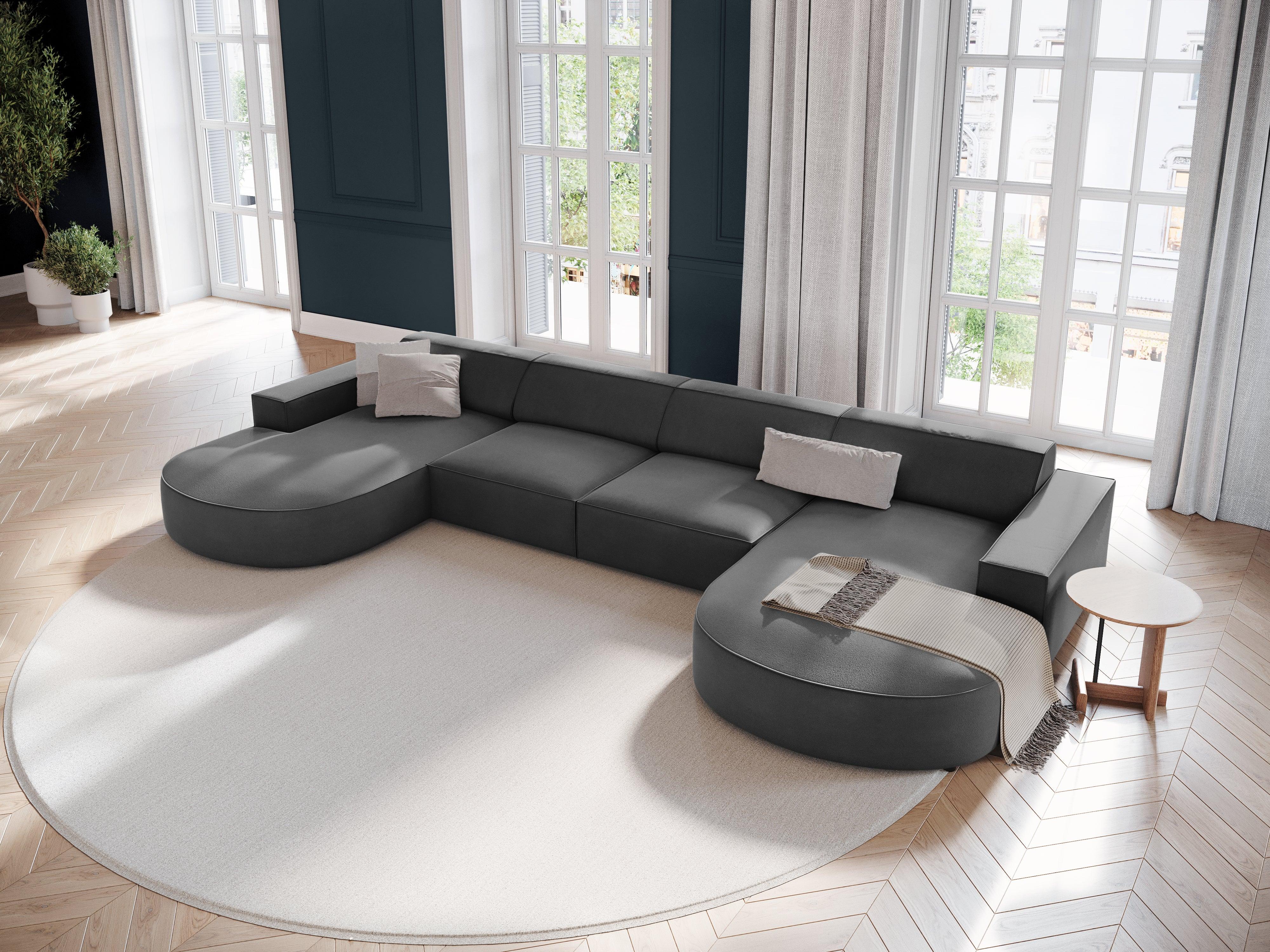 Sofa aksamitna panoramiczna okrągła JODIE ciemnoszary Micadoni Eye on Design