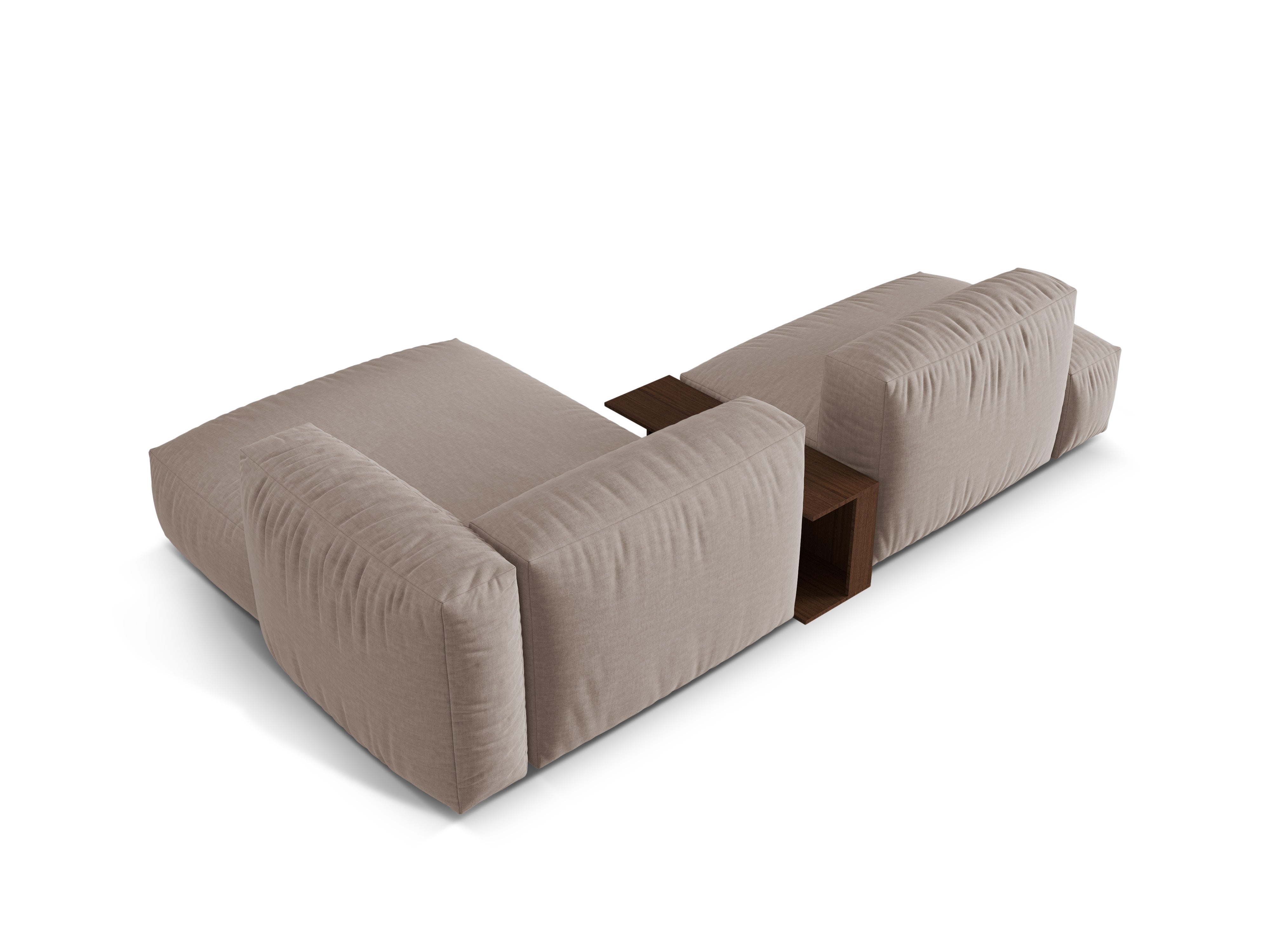 Rechts -Ecke mit einem dunklen beige Martin -Tisch