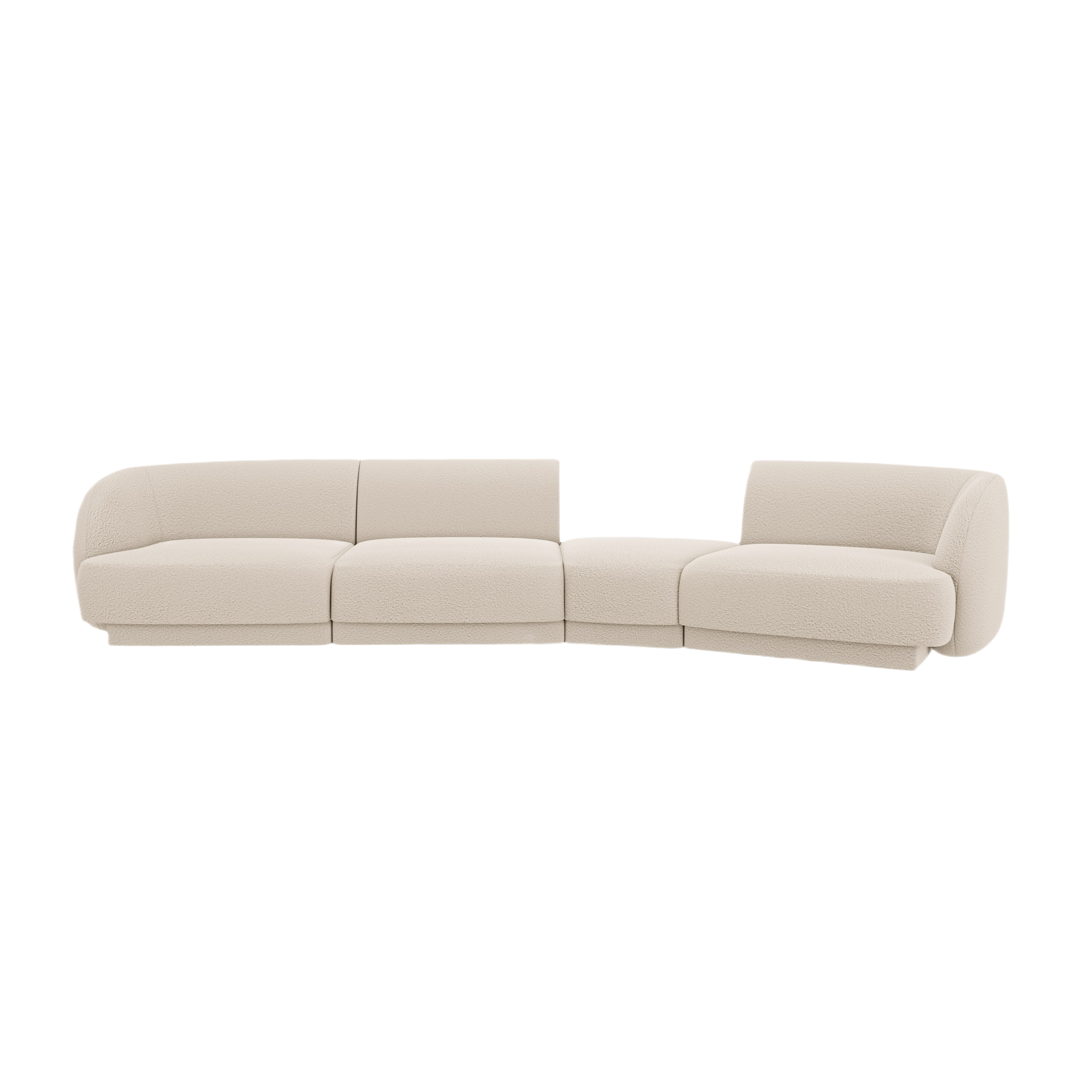 Modular Sofa rechtsseitig 6-sitzig MILEY beige Boucle