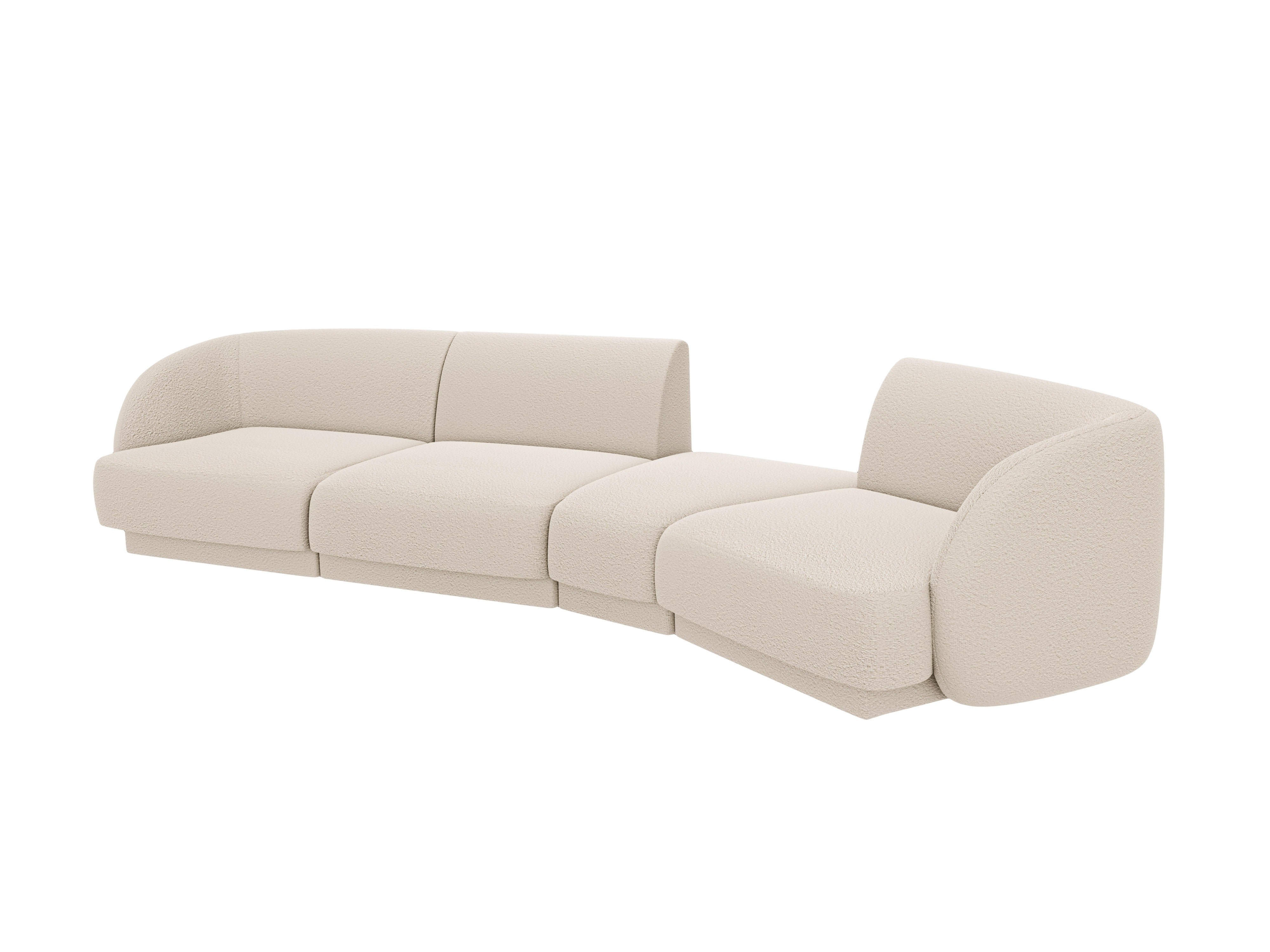 Modular Sofa rechtsseitig 6-sitzig MILEY beige Boucle