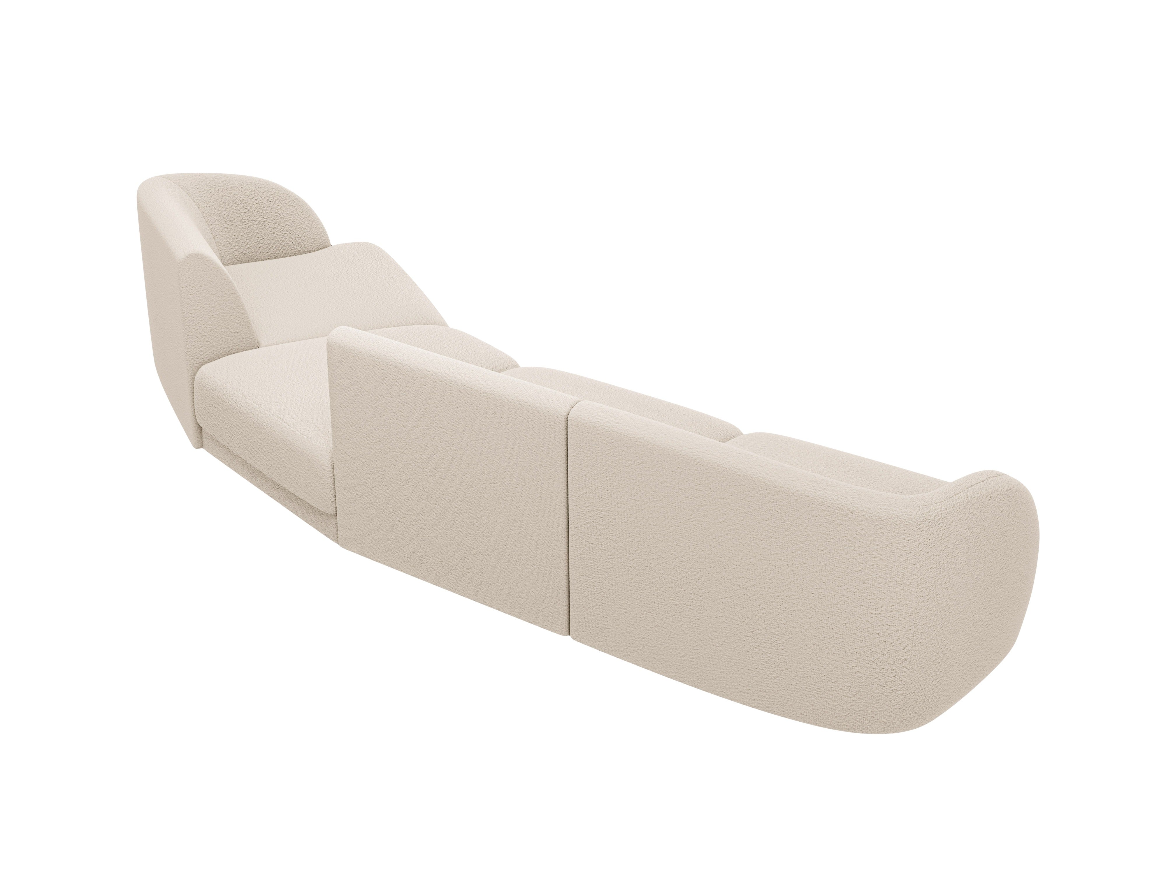 Modular Sofa rechtsseitig 6-sitzig MILEY beige Boucle