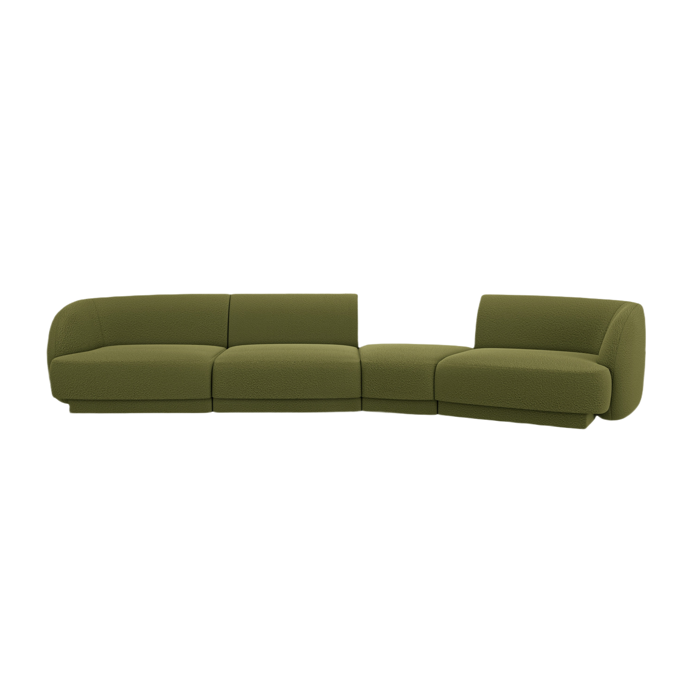 Modularsofa rechtsseitig für 6 Personen MILEY grün Boucle