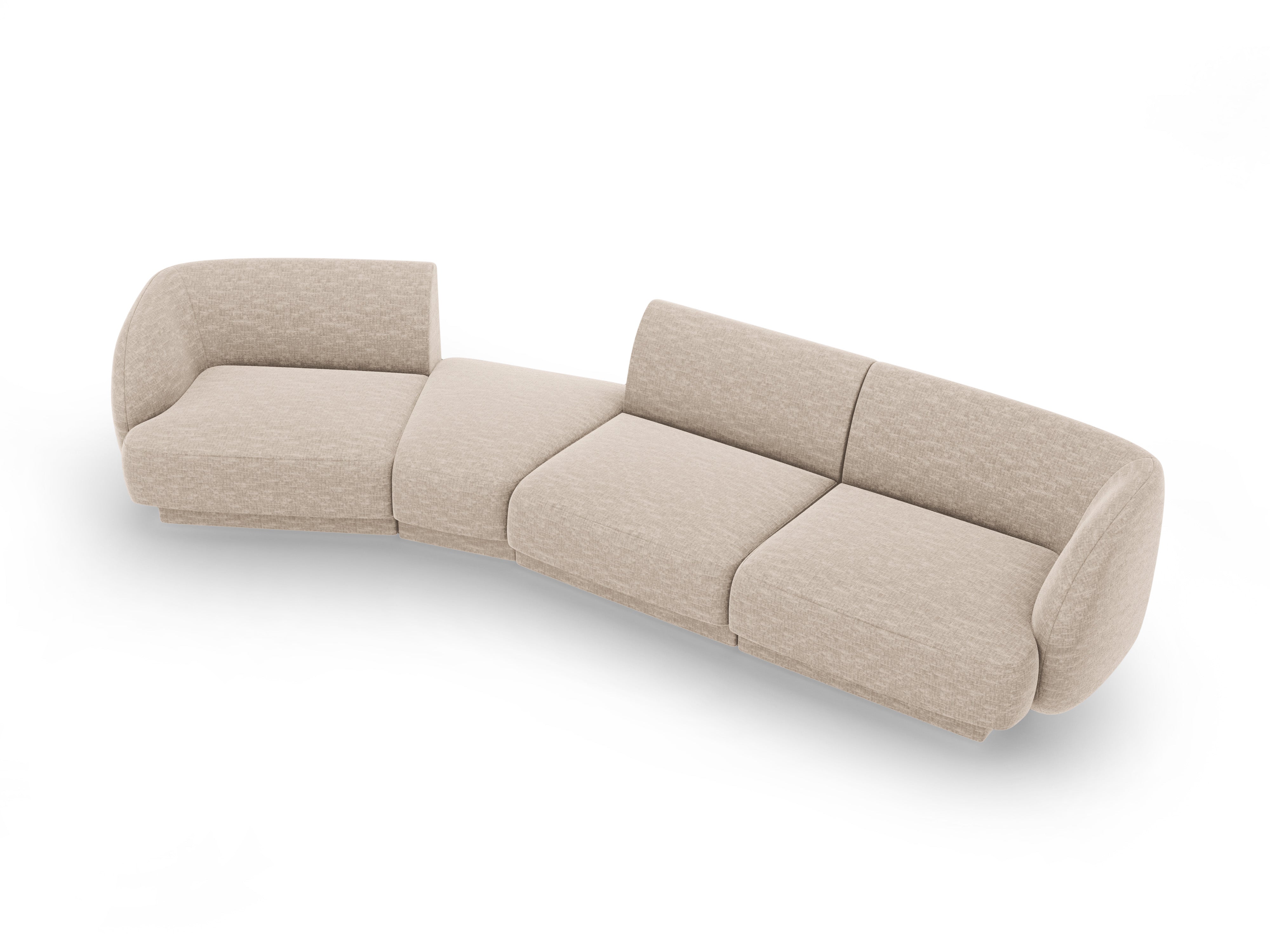 Modulares Sofa linksseitig für 6 Personen MILEY beige schimmernder Chenille