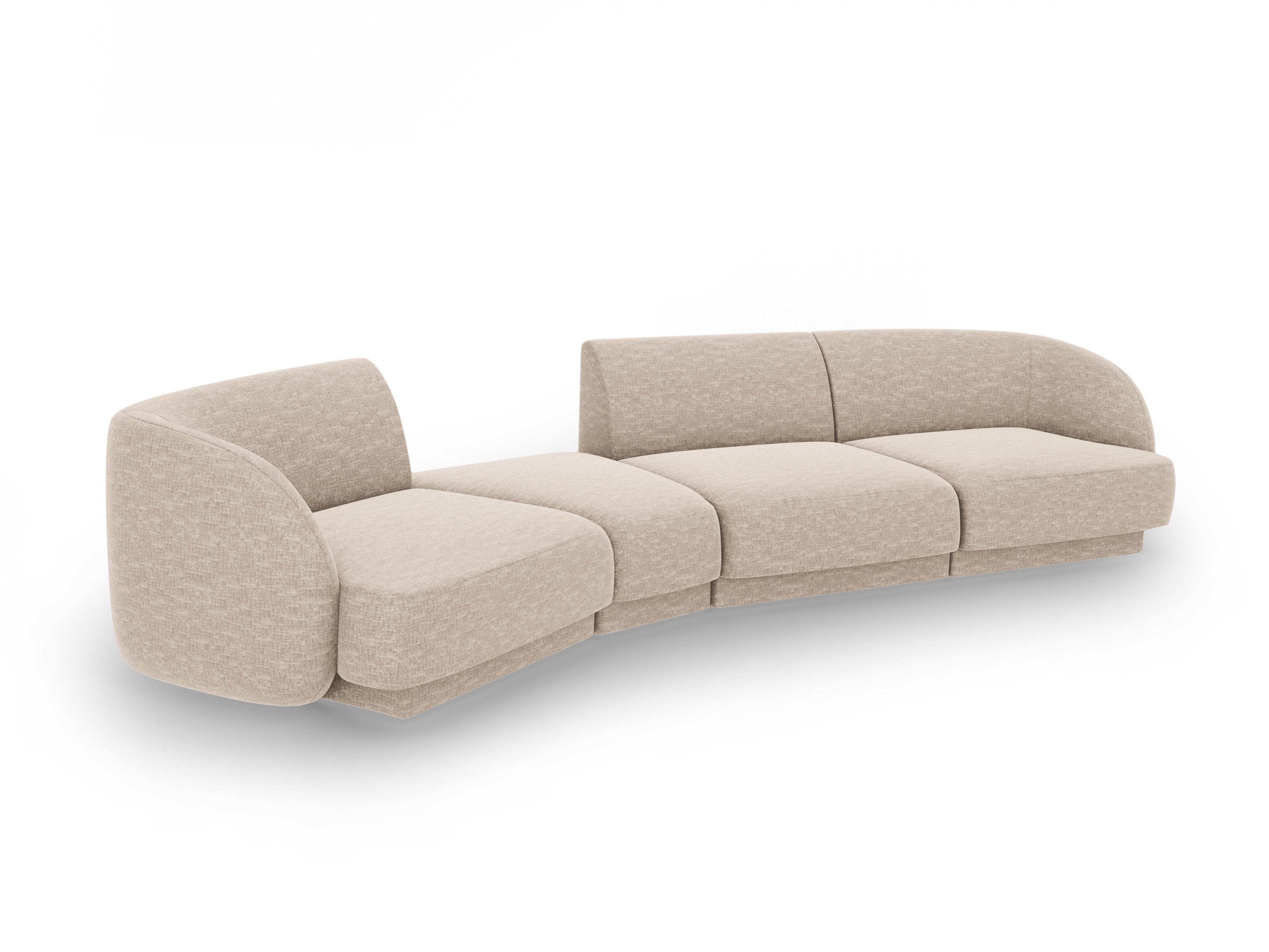 Modulares Sofa linksseitig für 6 Personen MILEY beige schimmernder Chenille