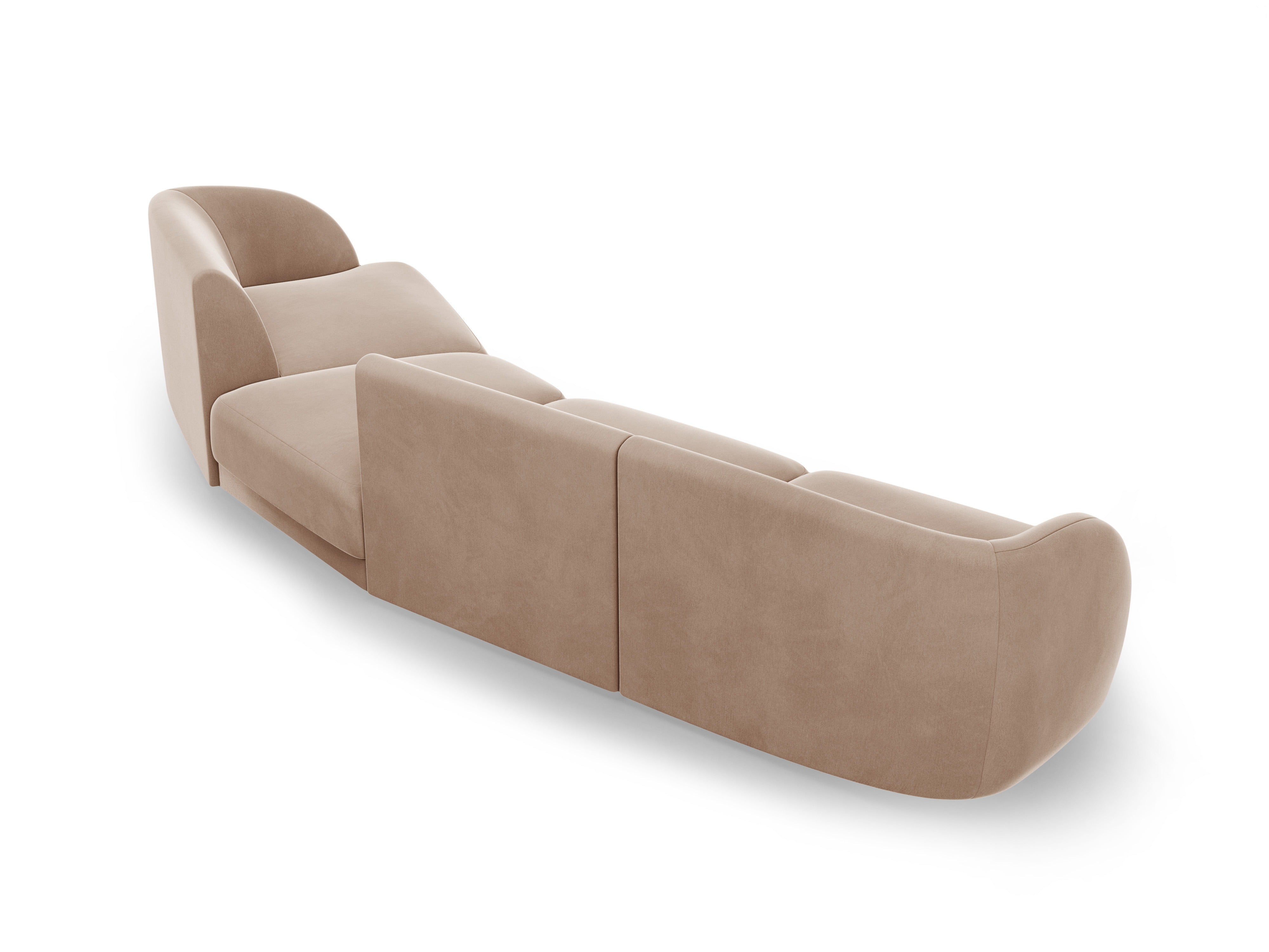 Modularsofa rechtsseitig für 6 Personen aus Samt MILEY Cappuccino