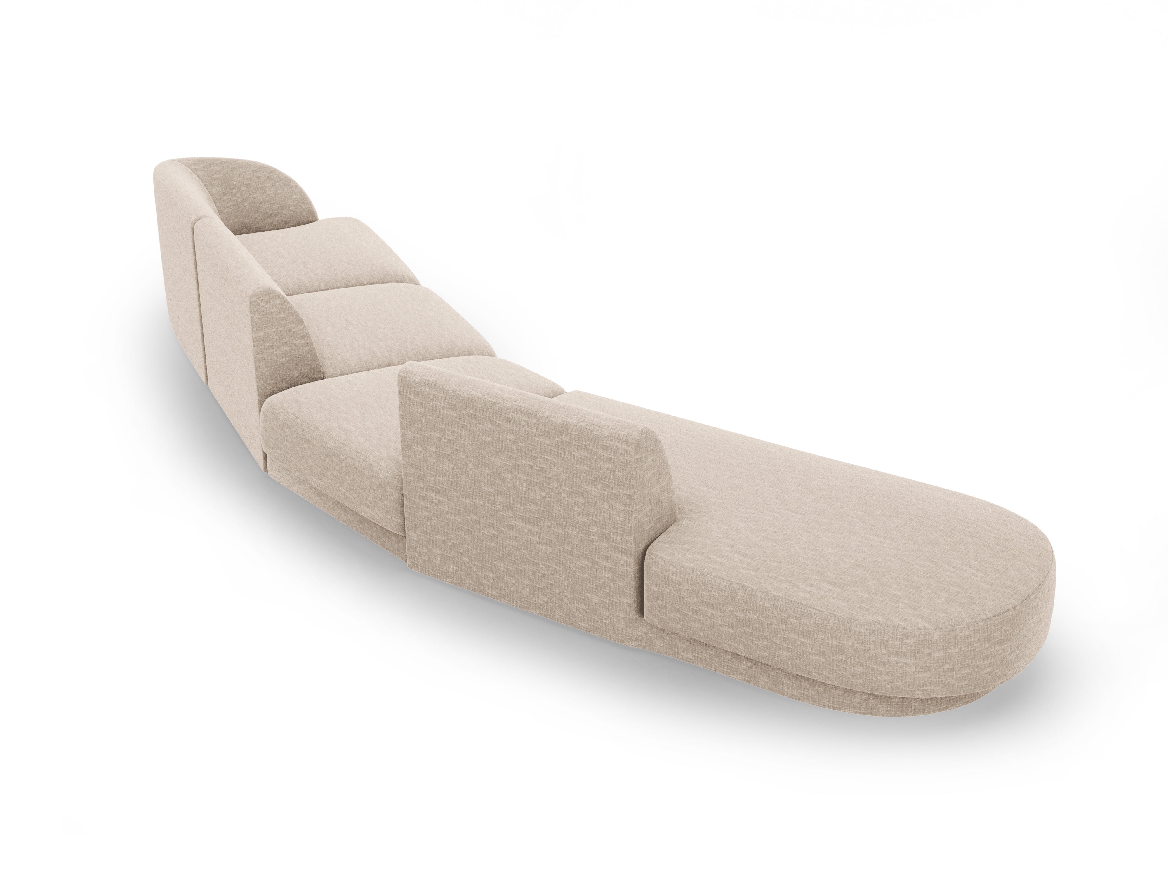 Modulares Ecksofa linksseitig für 7 Personen MILEY beige samtig
