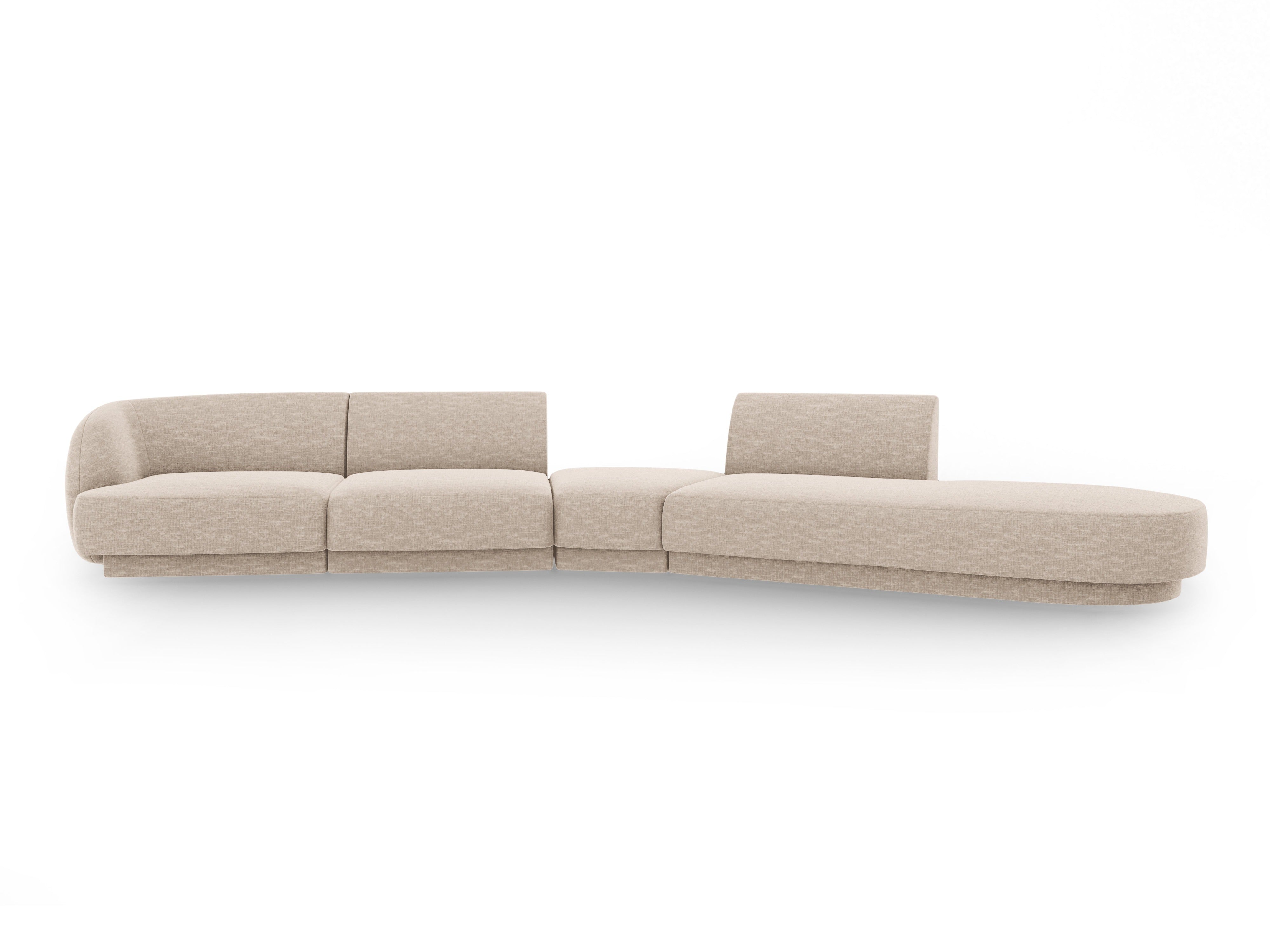 Modularer Ecksofa rechtsseitig 7-sitzig MILEY beige Chenille