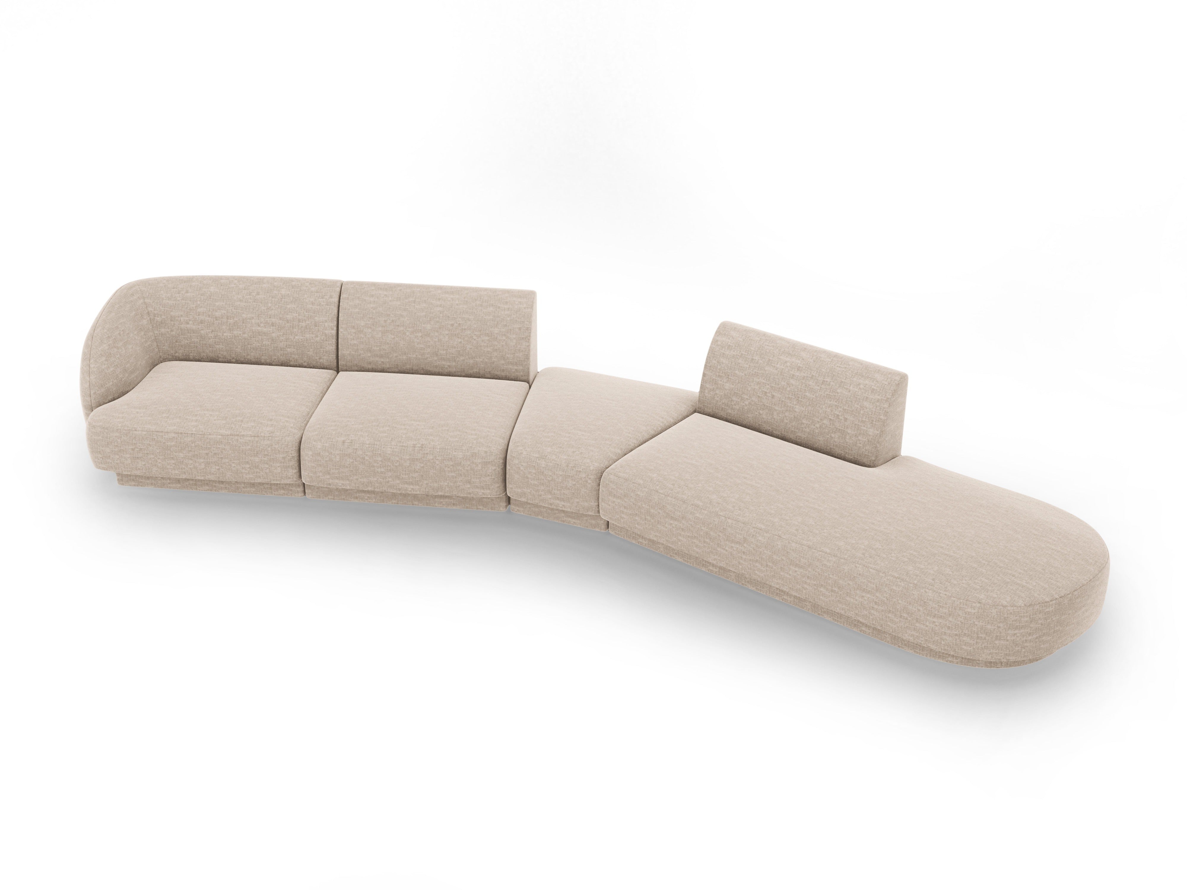 Modularer Ecksofa rechtsseitig 7-sitzig MILEY beige Chenille