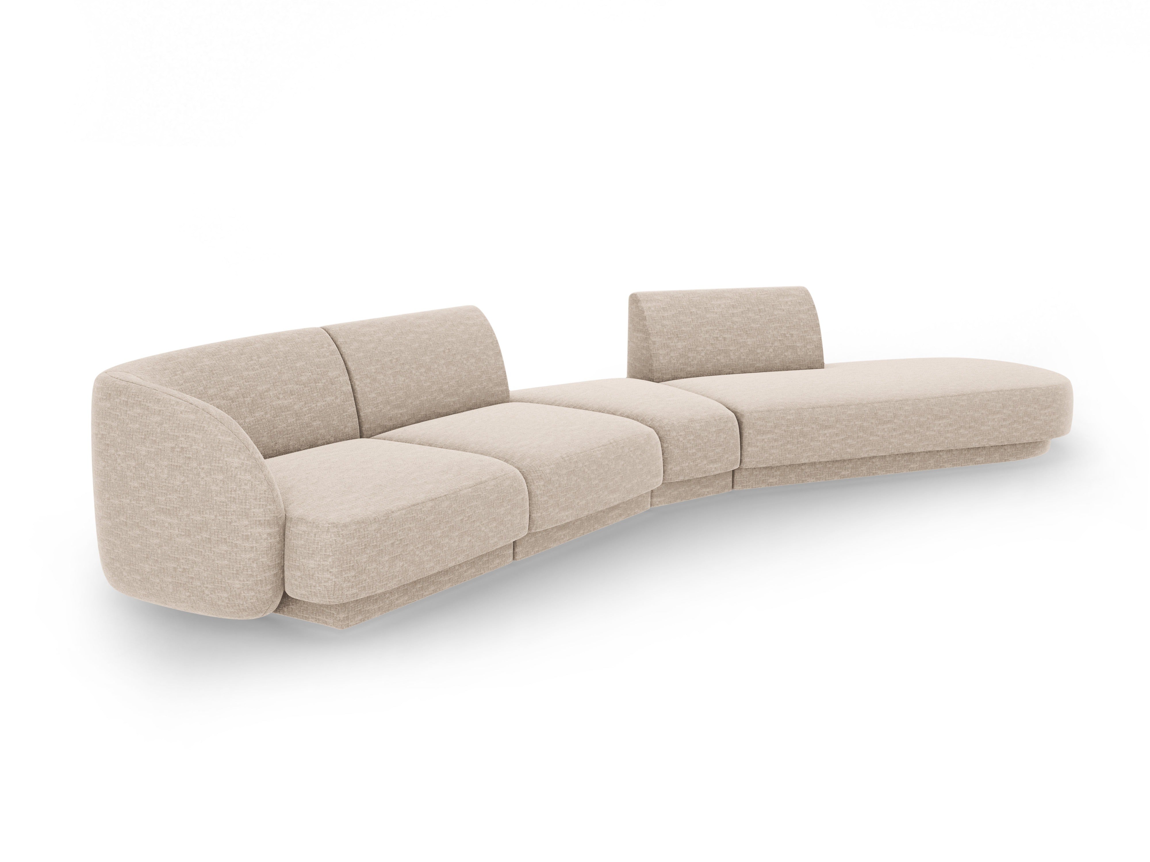 Modularer Ecksofa rechtsseitig 7-sitzig MILEY beige Chenille