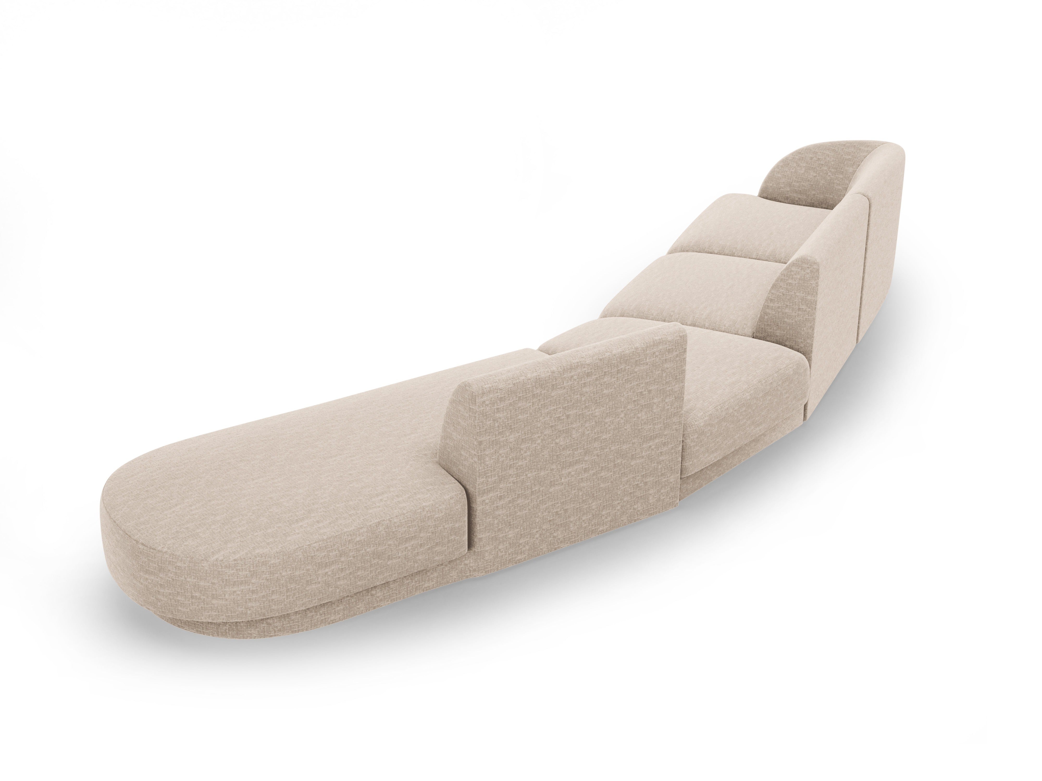 Modularer Ecksofa rechtsseitig 7-sitzig MILEY beige Chenille