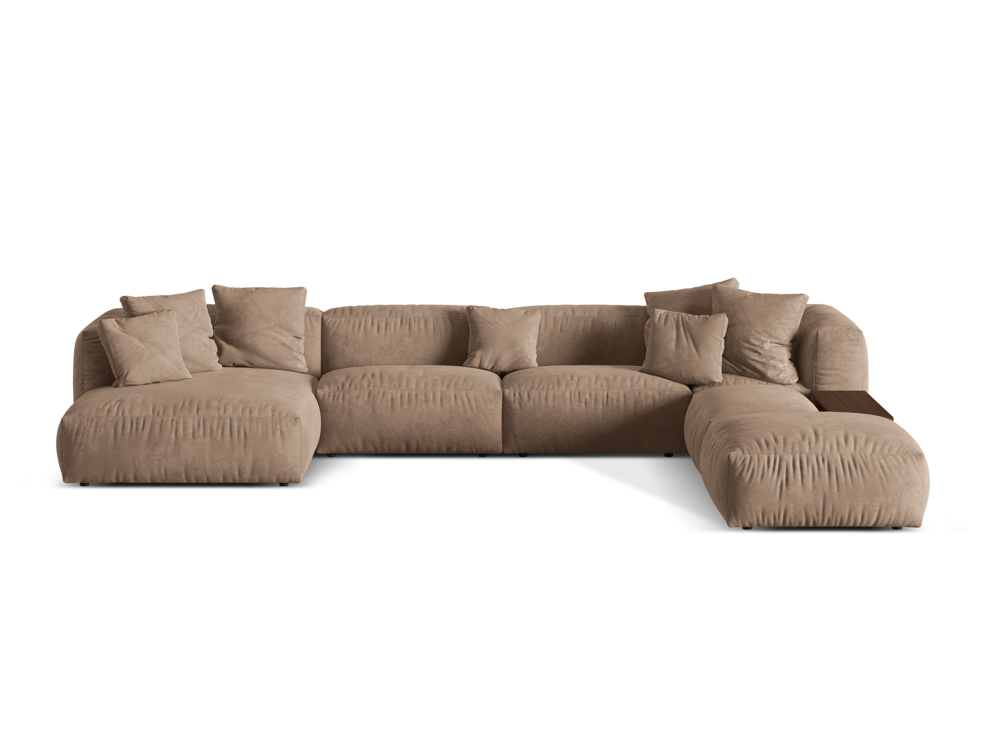 Rechts -Ecke Velvet Panoramic Martina Dark Beige
