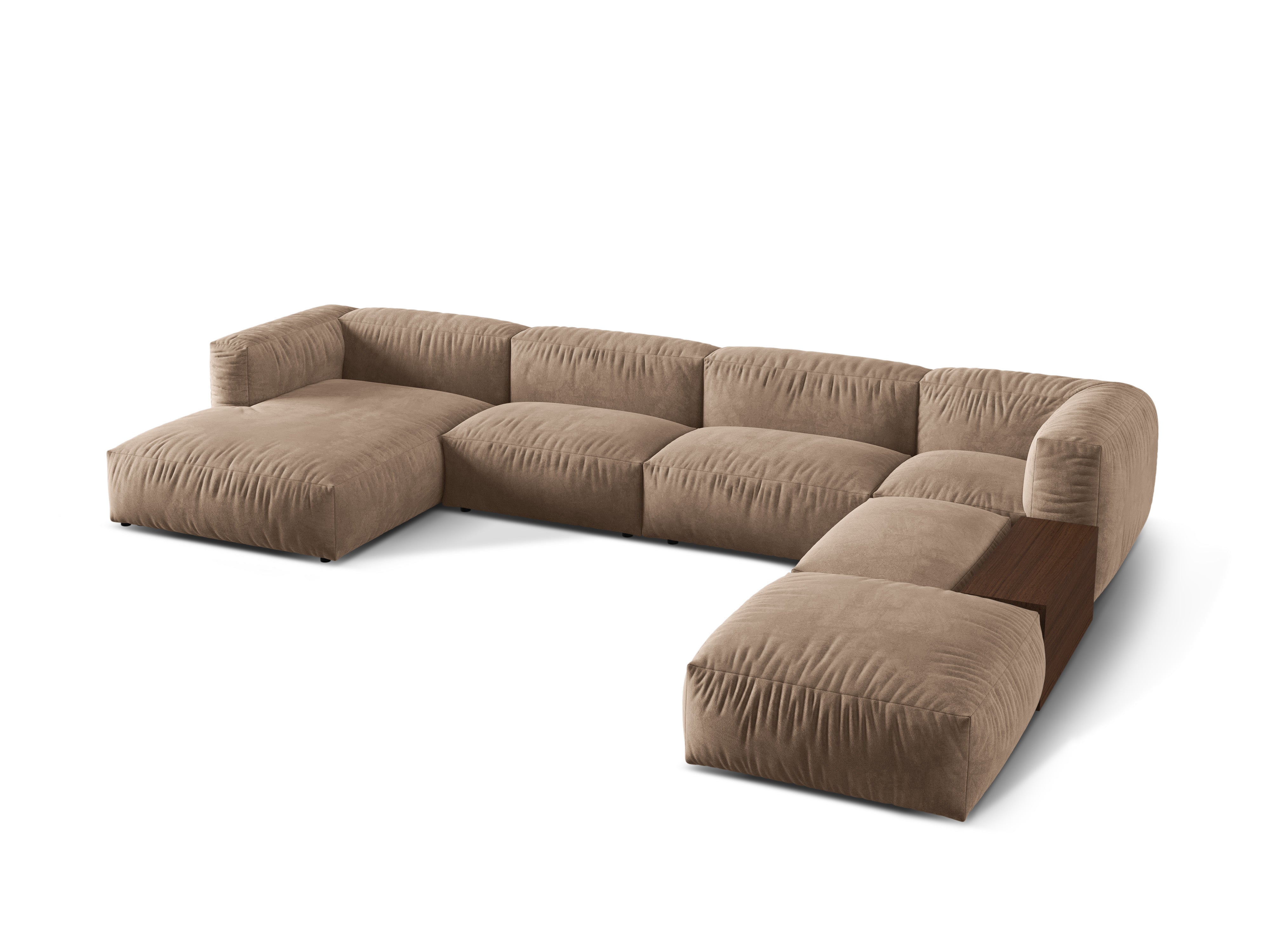 Rechts -Ecke Velvet Panoramic Martina Dark Beige