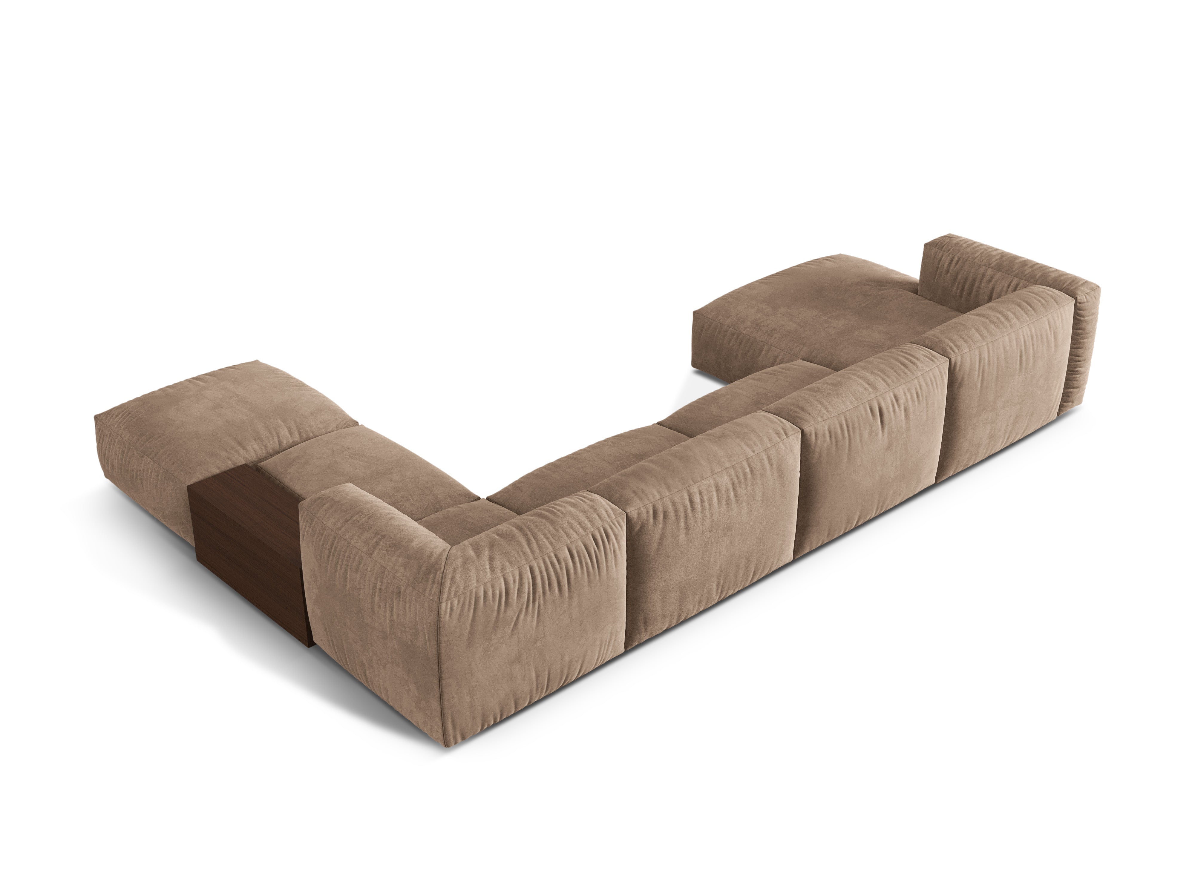Rechts -Ecke Velvet Panoramic Martina Dark Beige