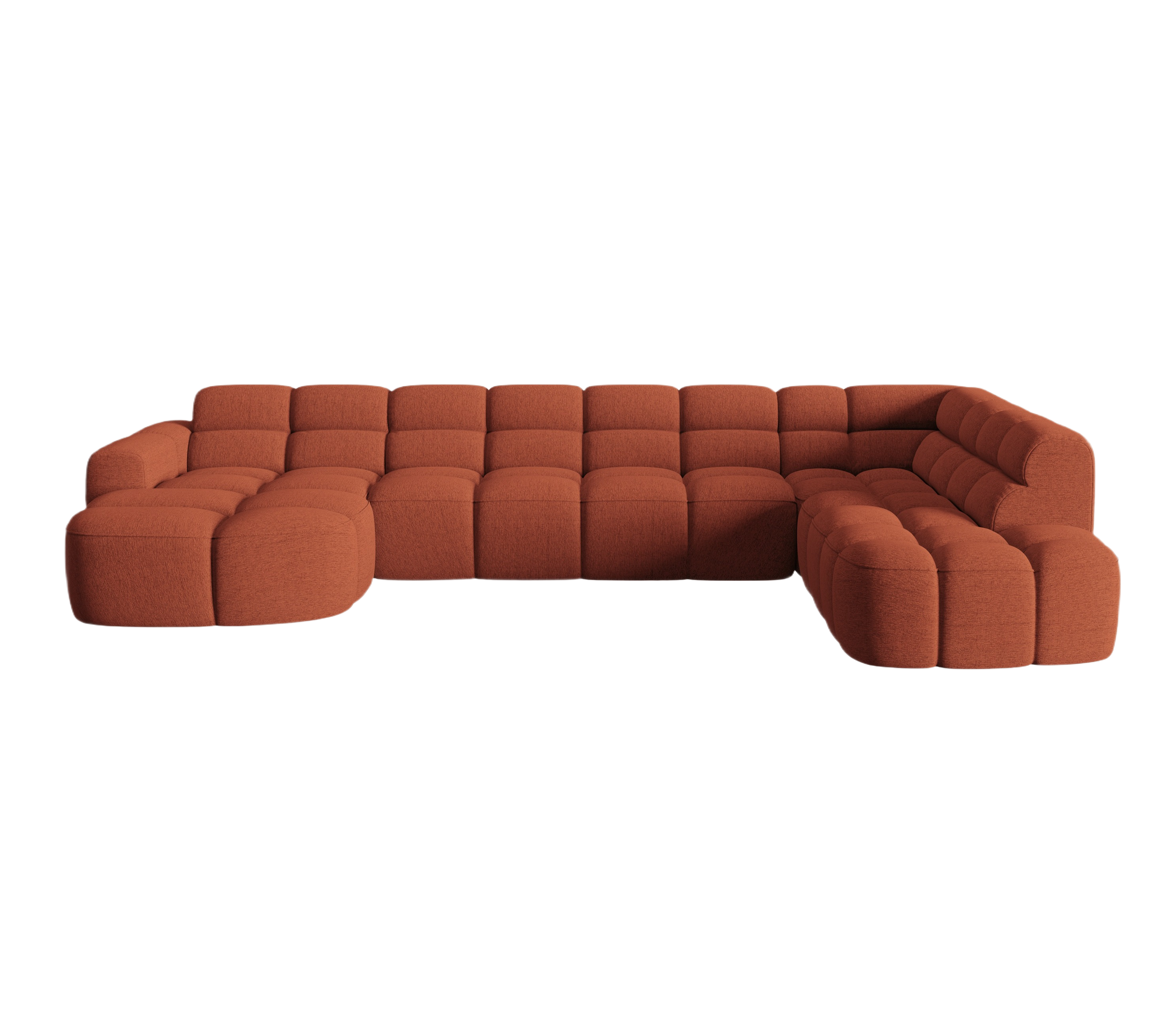 Panoramarechts-Ecksofa LISA Terrakotta Chenille