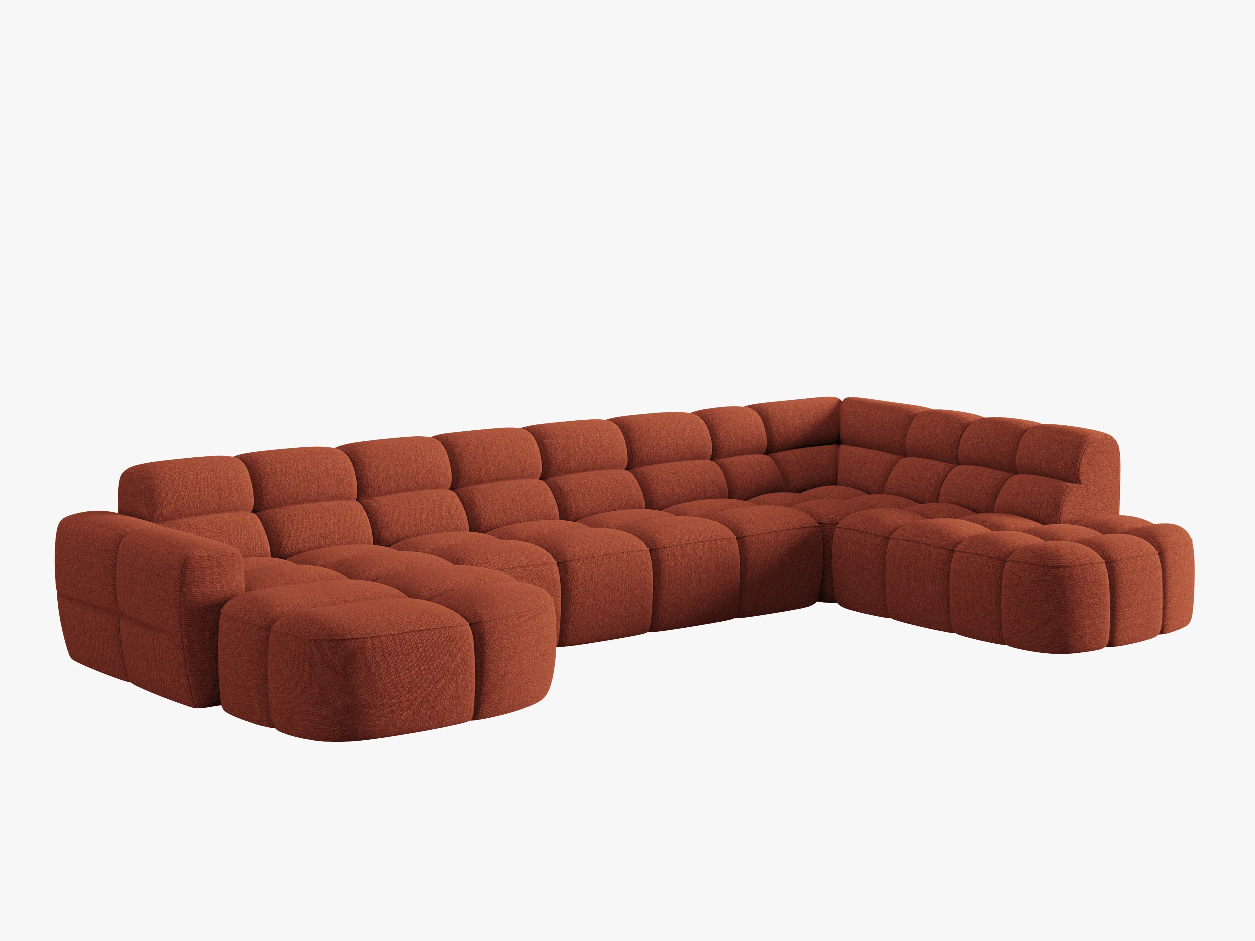 Panoramarechts-Ecksofa LISA Terrakotta Chenille