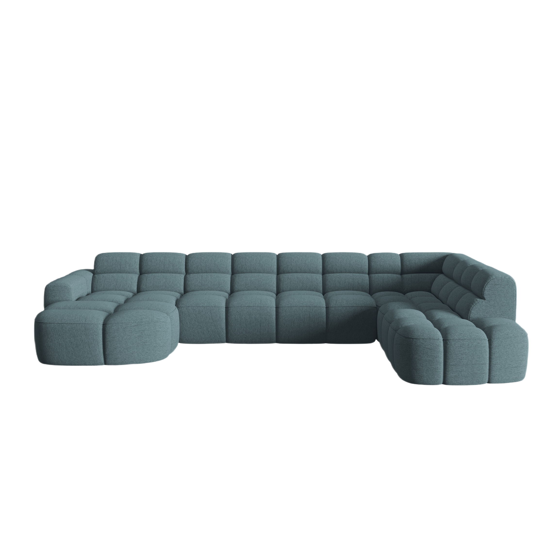 Panoramarechtschwenksofa LISA hellblaues Chenille