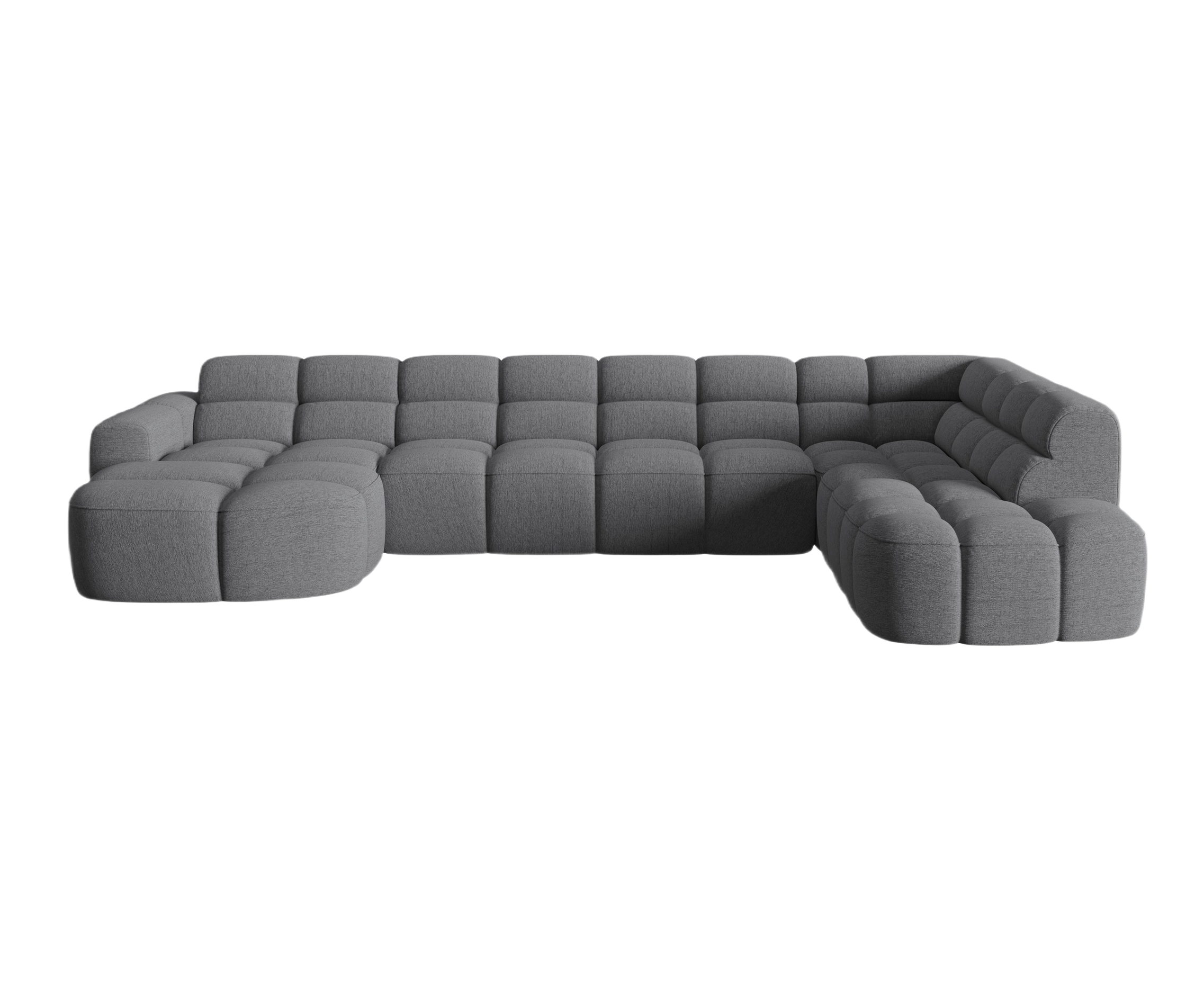 Panoramarechts-Ecksofa LISA graues Chenille