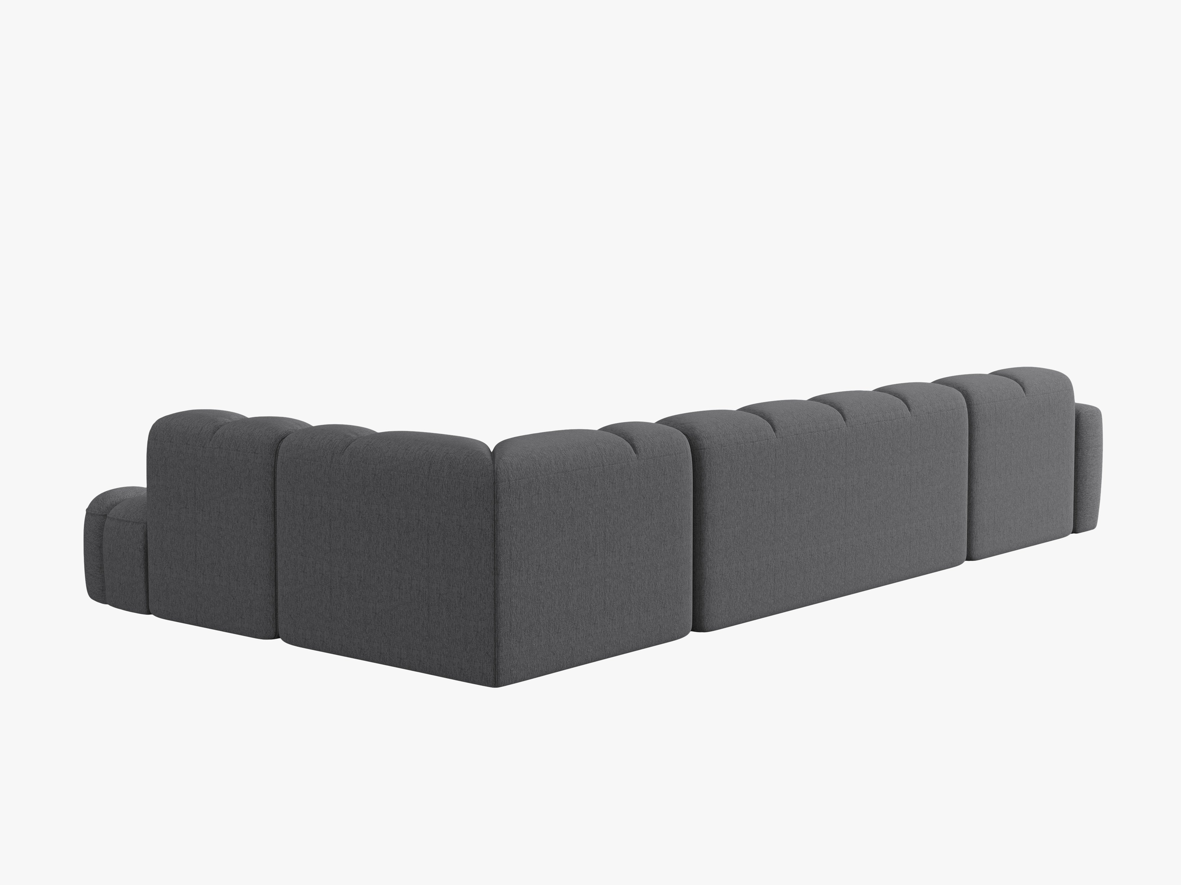 Panoramarechts-Ecksofa LISA graues Chenille