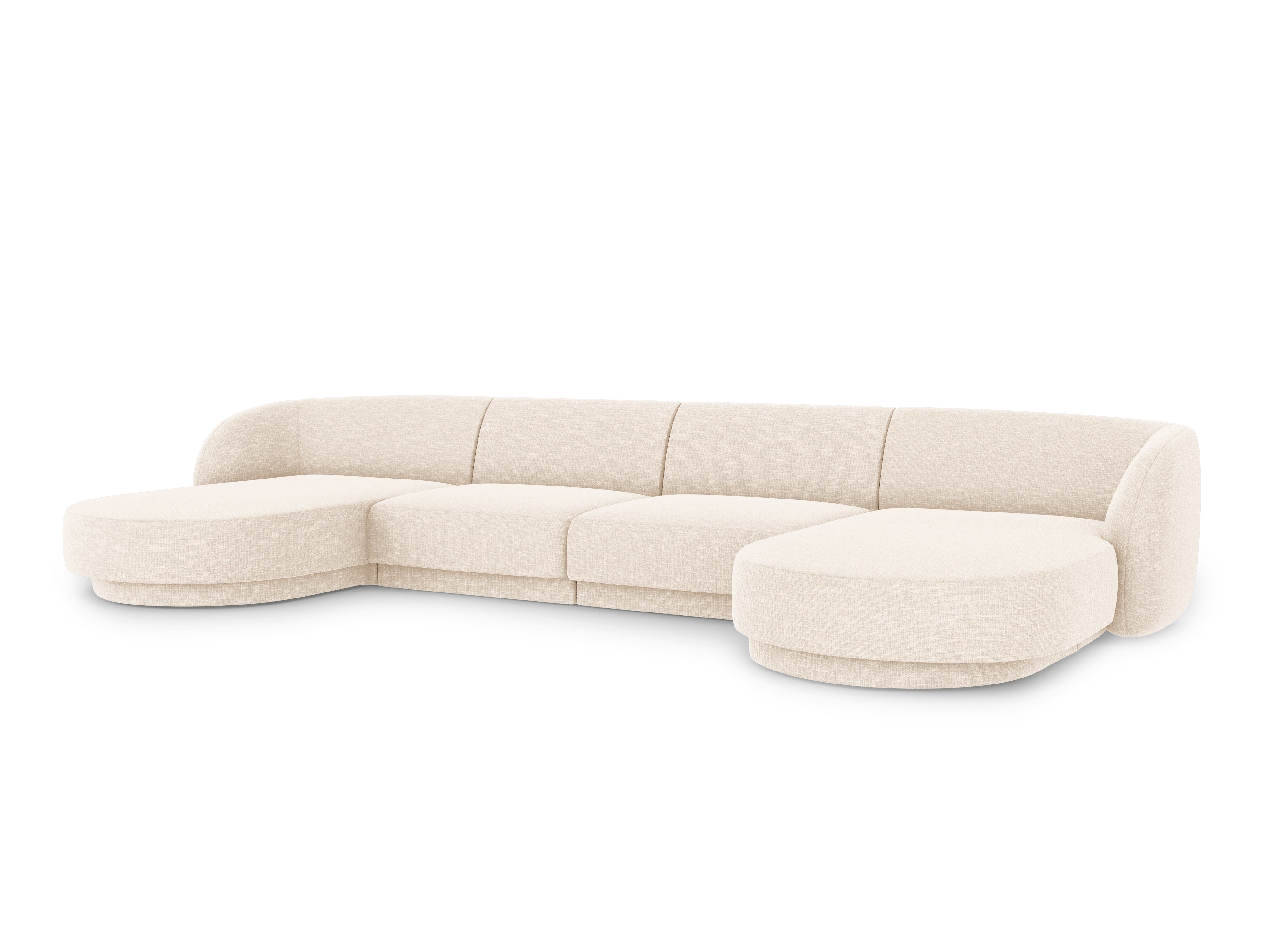 U-förmige Couch MILEY Elfenbein Chenille