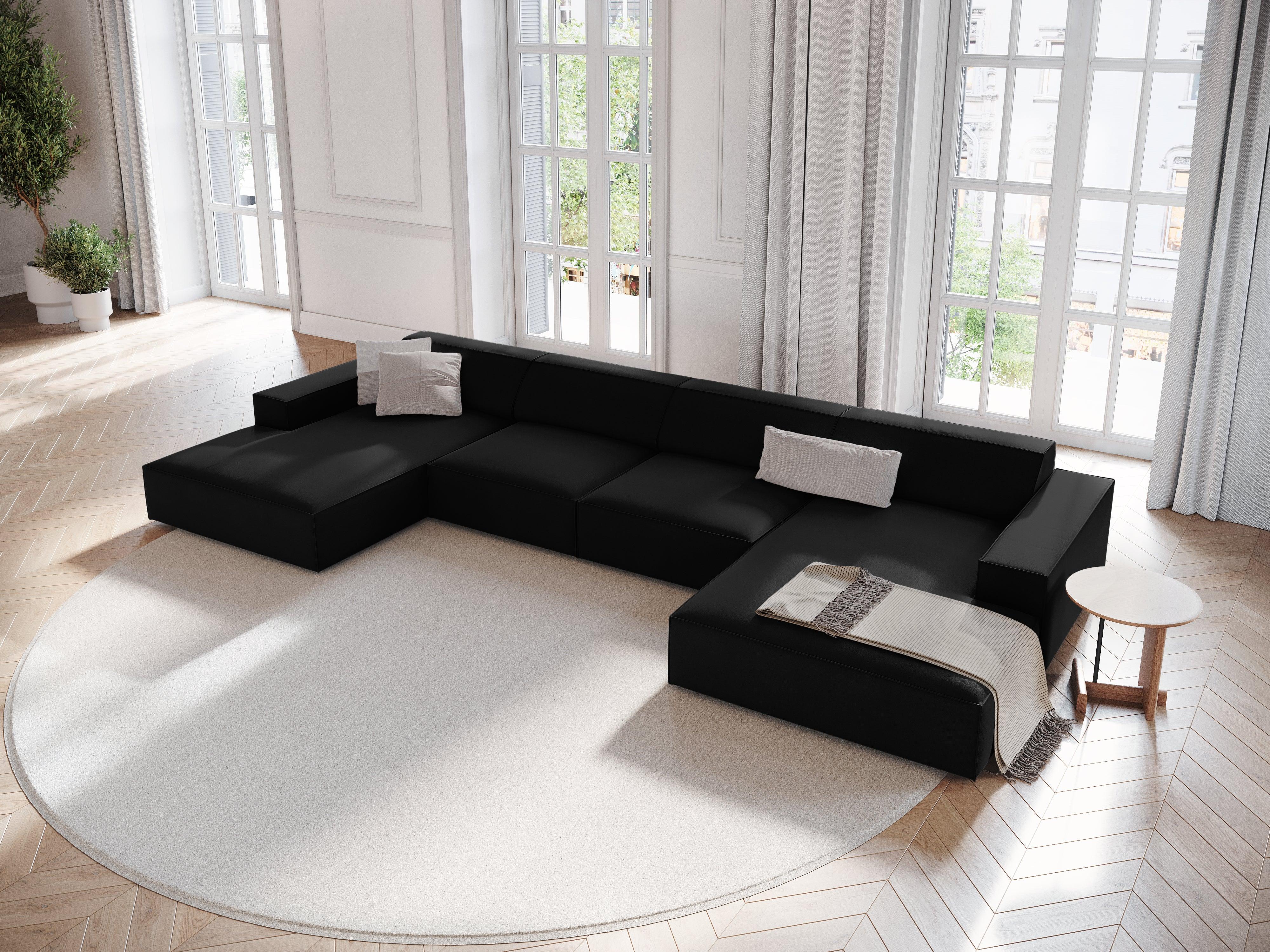Sofa panoramiczna aksamitna JODIE czarny Micadoni Eye on Design