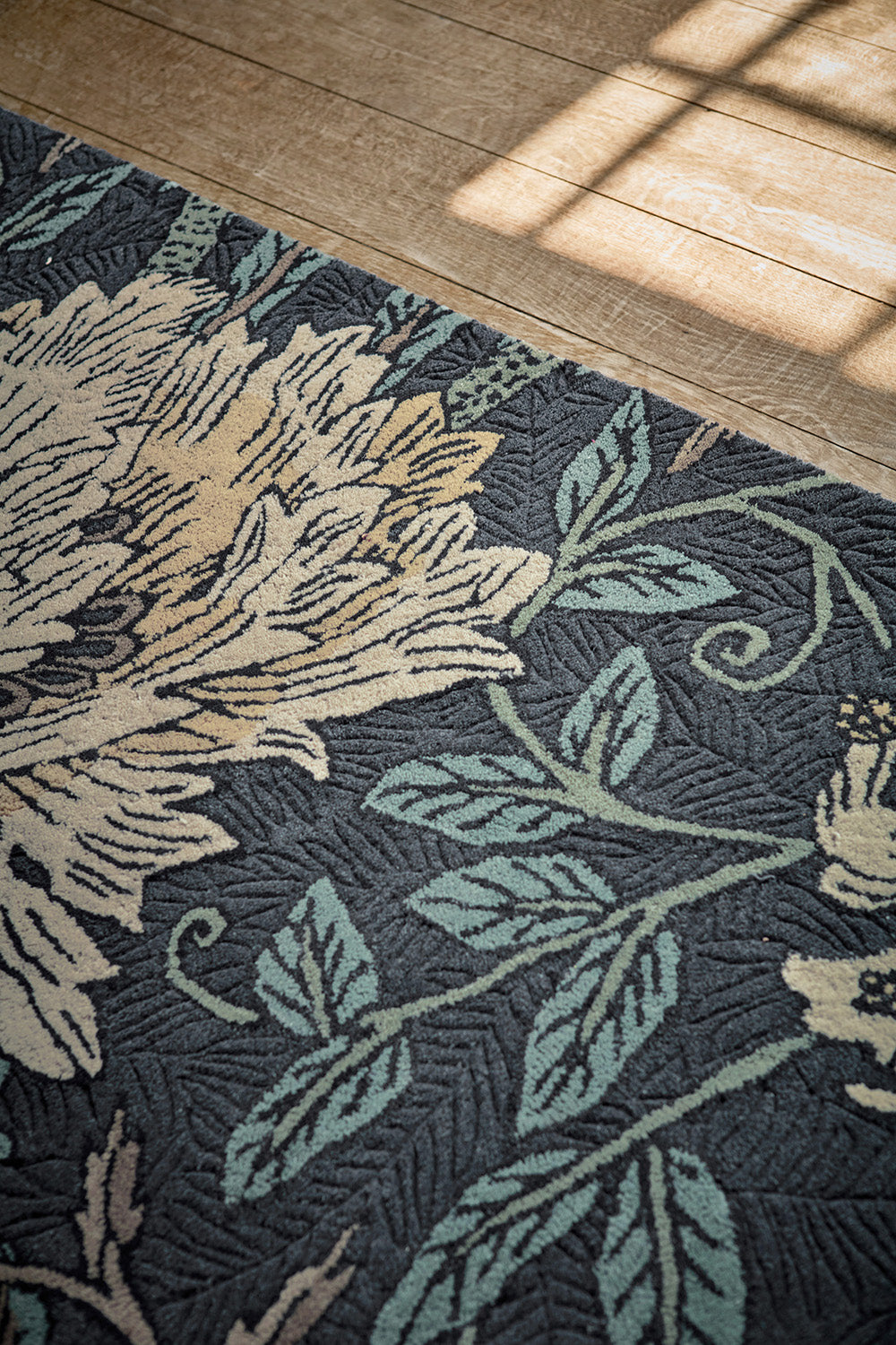 HONEYSUCKLE & TULIP TEAL Carpet Navy Blue