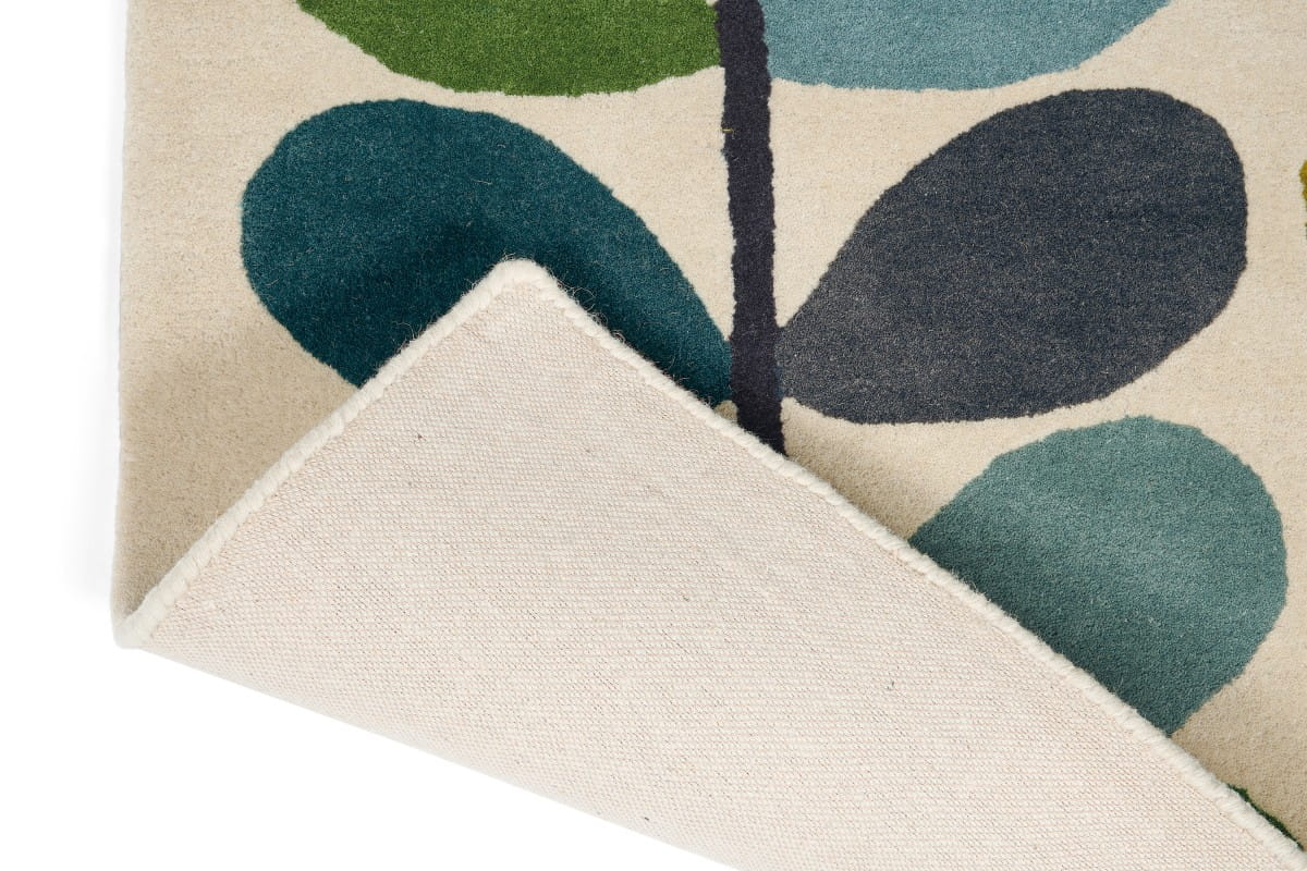 Teppich CLASSIC STEM KINGFISHER beige mit grünem