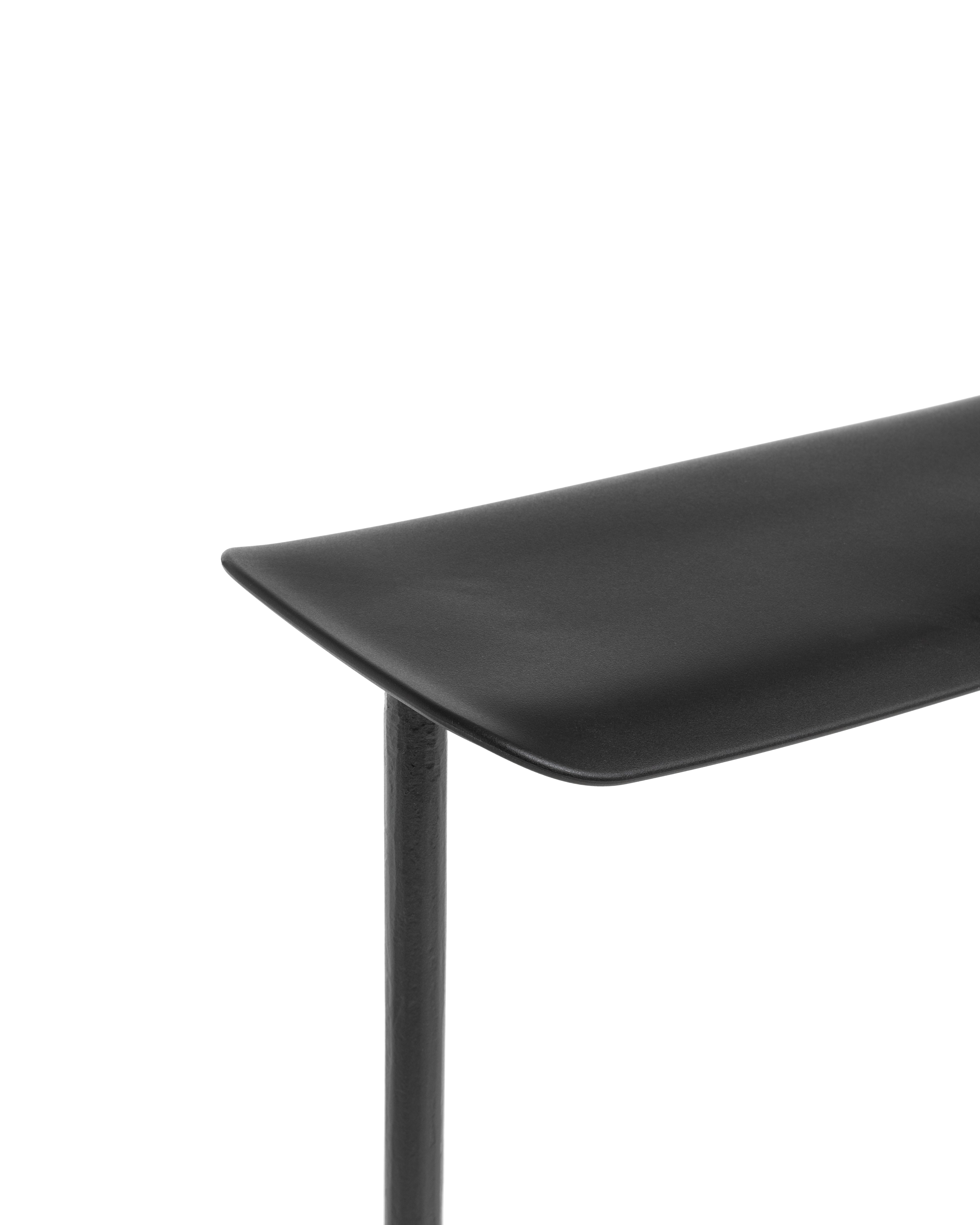 OFFICINA bar stool with anthracite base and black seat