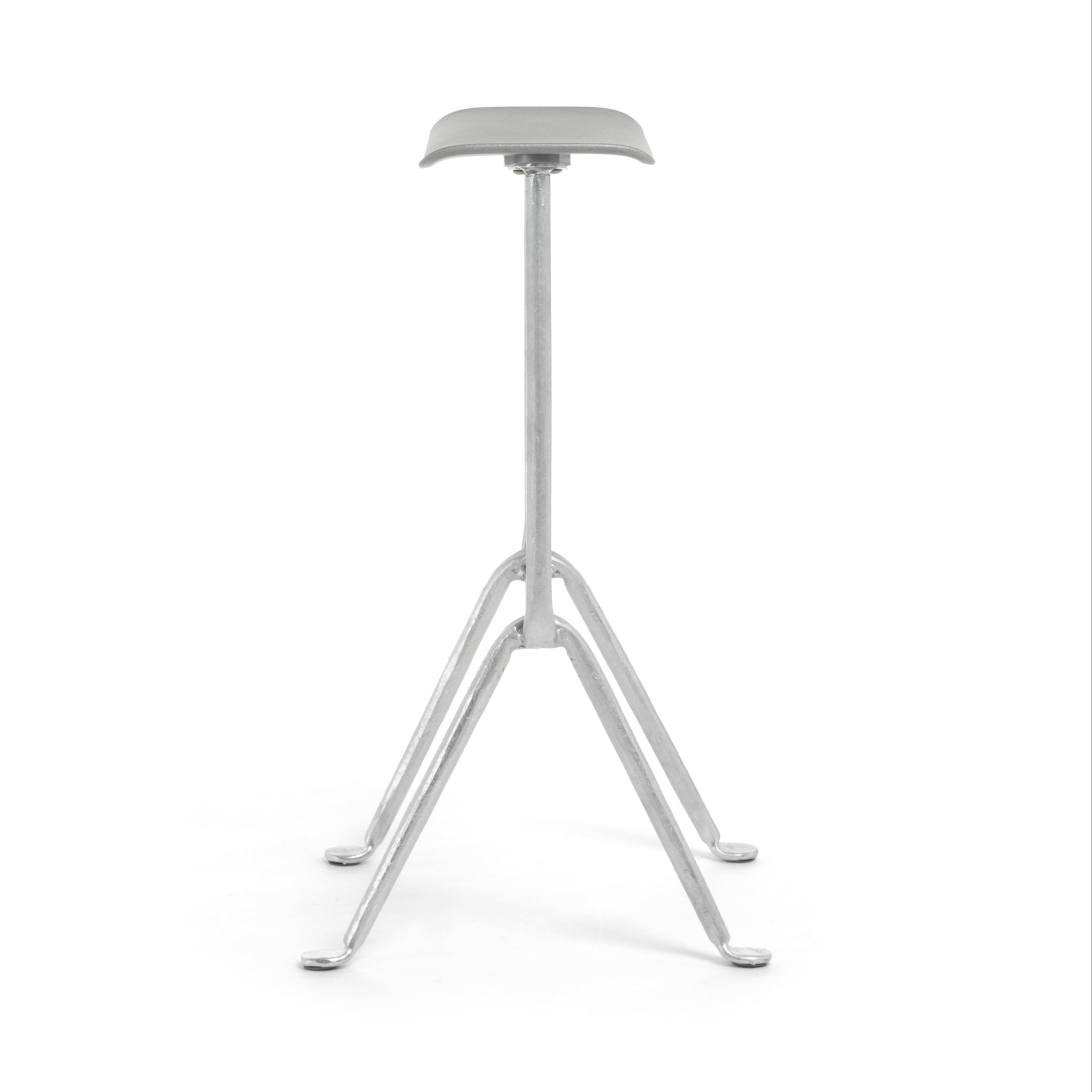 OFFICINA bar stool with a metal base and metallic seat
